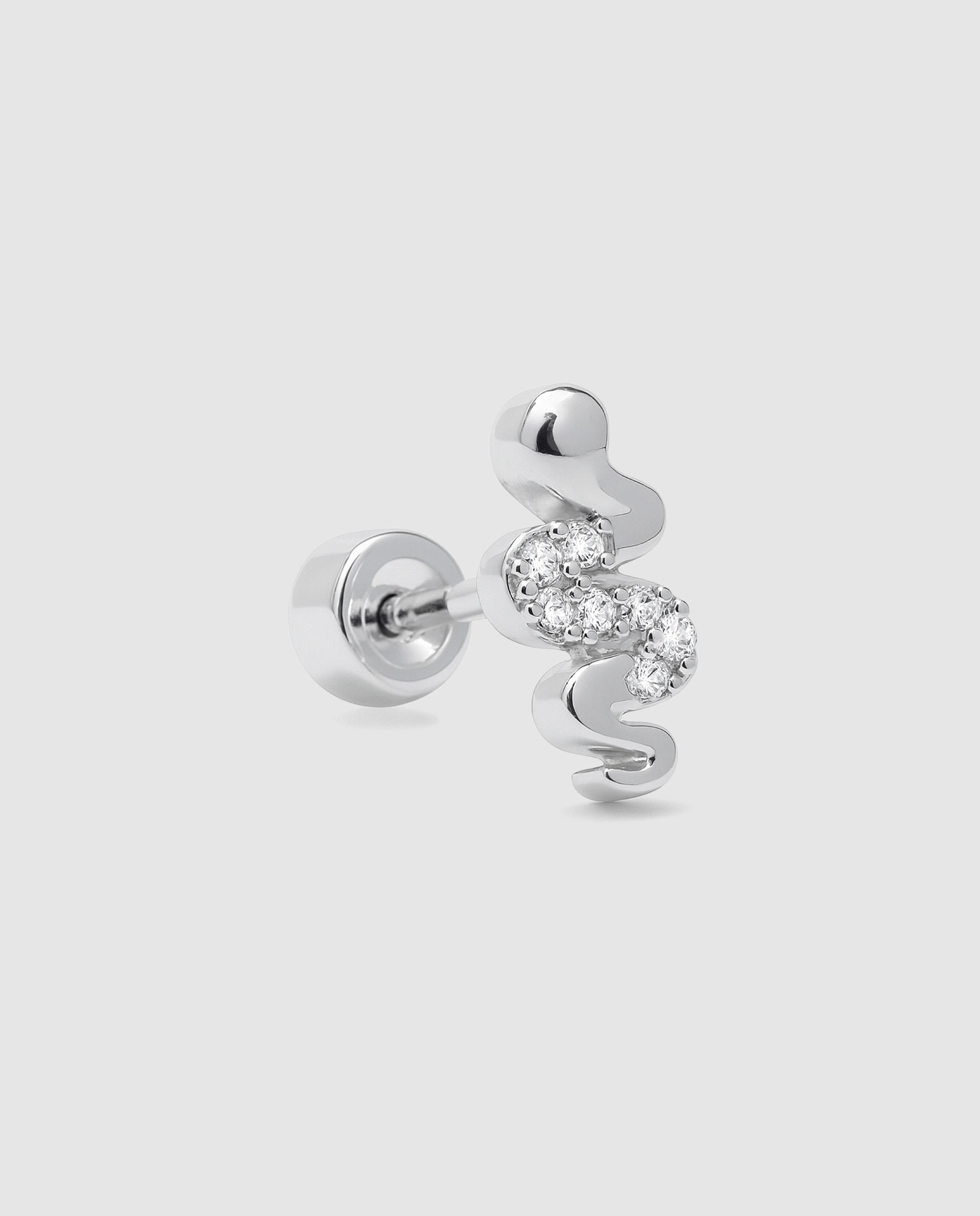 Piercing Personalizável com Acabamento em Prata de Lei 925 e Zirconita Brilhante Prata brilhante / Transparente-2