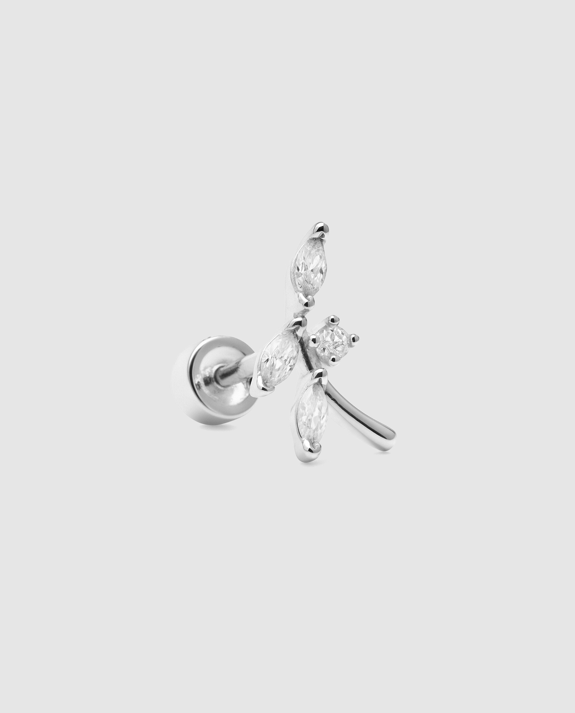Piercing Personalizável com Acabamento em Prata de Lei 925 e Zirconita Brilhante Branco-2