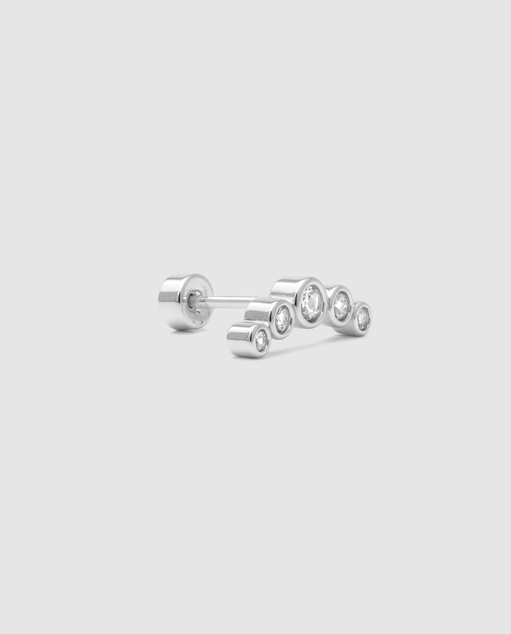 Piercing Personalizável com Acabamento em Prata de Lei 925 e Zirconita Brilhante Prata brilhante / Transparente-2