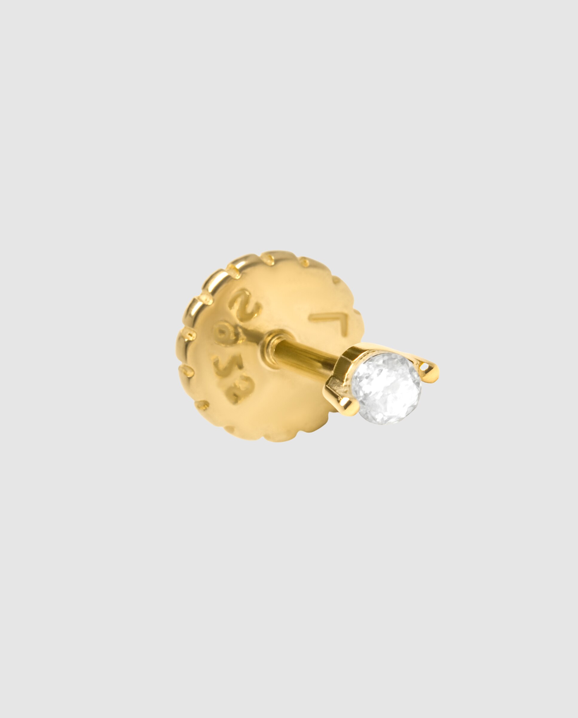 Piercing Personalizável de Prata de Lei 925 com Acabamentos em Ouro Amarelo de 18 Quilates e Zirconita Brilhante Ouro-1