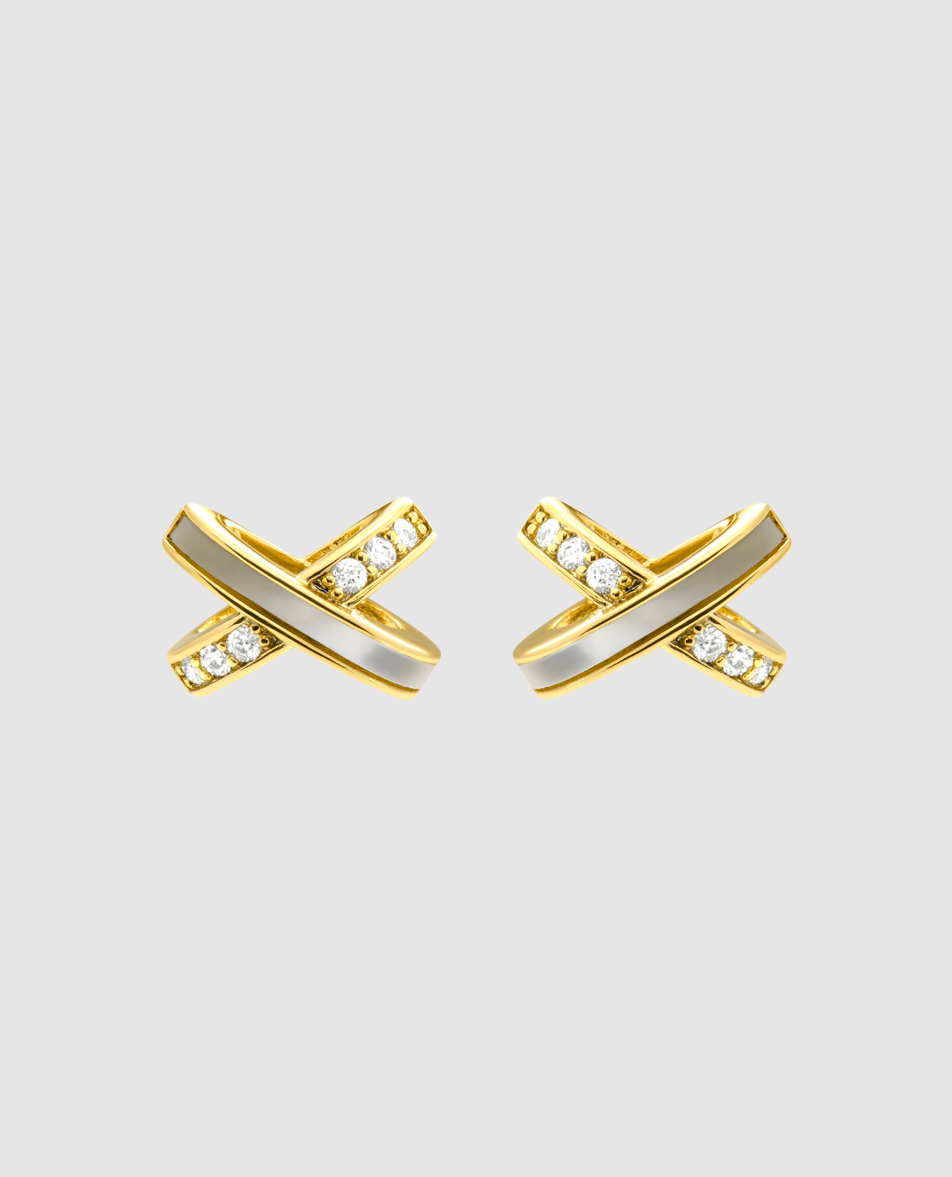 Imagem 0 de Brincos Basic Acabados em Ouro Amarelo de 18 Quilates com Zirconita Brilhante