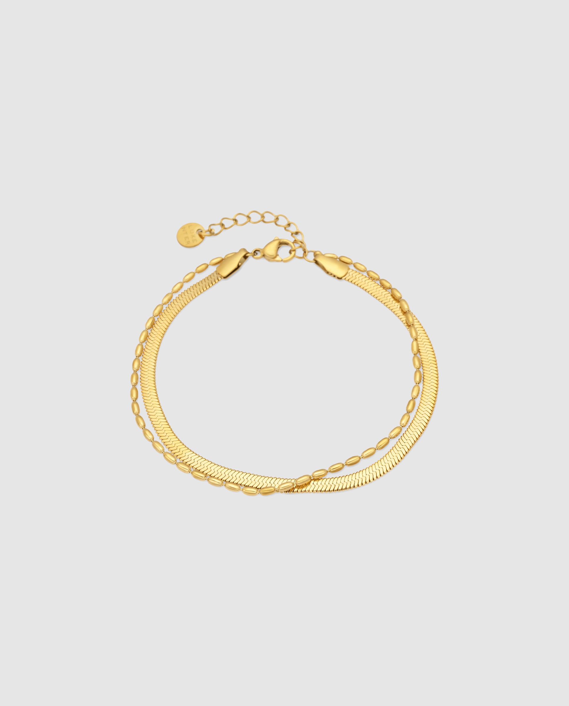 Imagem 0 de Pulseira de Corrente Boho de Aço Acabada em Ouro Amarelo de 18 Quilates