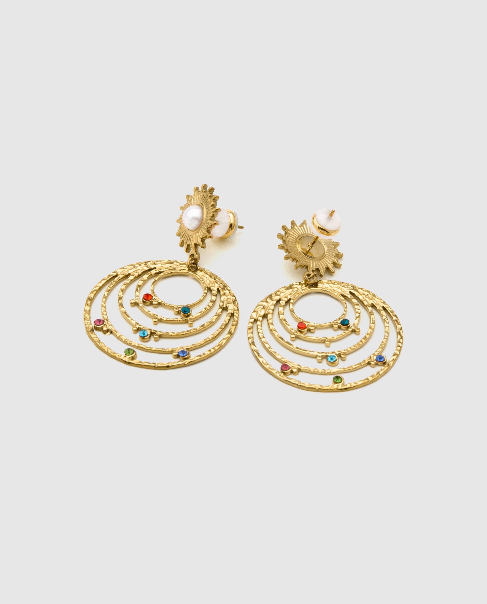 Brincos de Aço com Acabamentos em Ouro Amarelo de 18 Quilates Ouro-6
