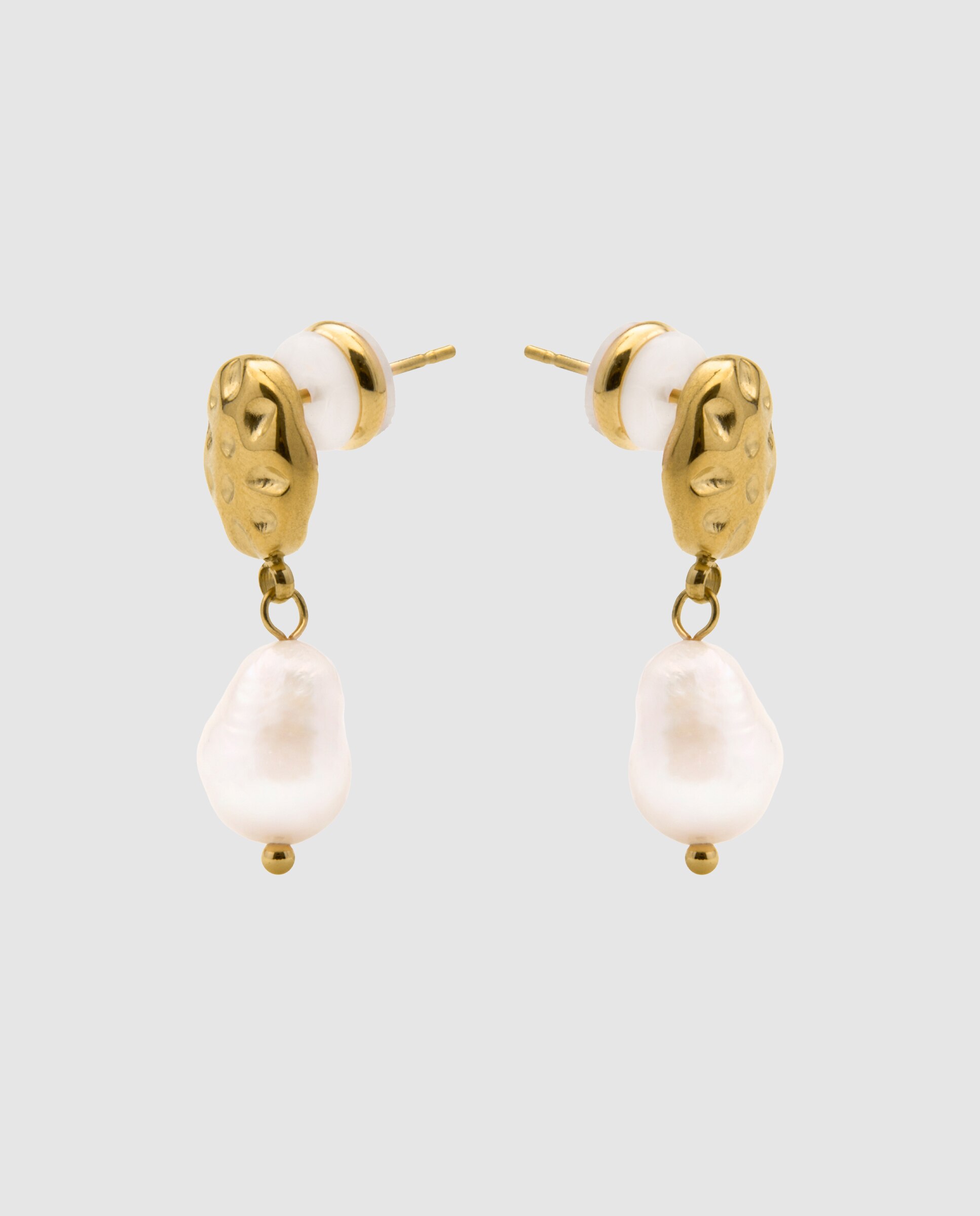 Brincos Boho de Aço com Acabamentos em Ouro Amarelo de 18 Quilates Ouro-3