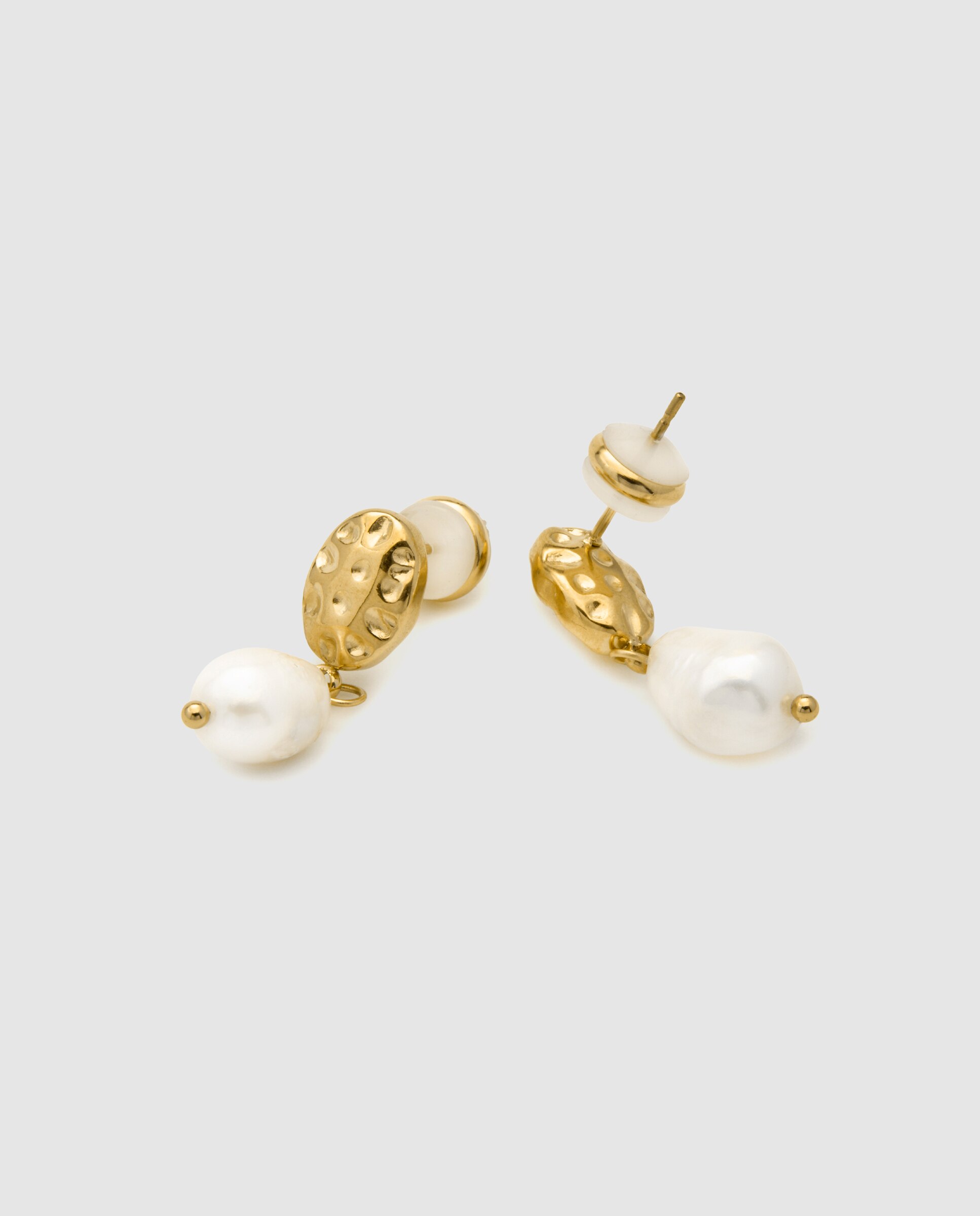 Brincos Boho de Aço com Acabamentos em Ouro Amarelo de 18 Quilates Ouro-6