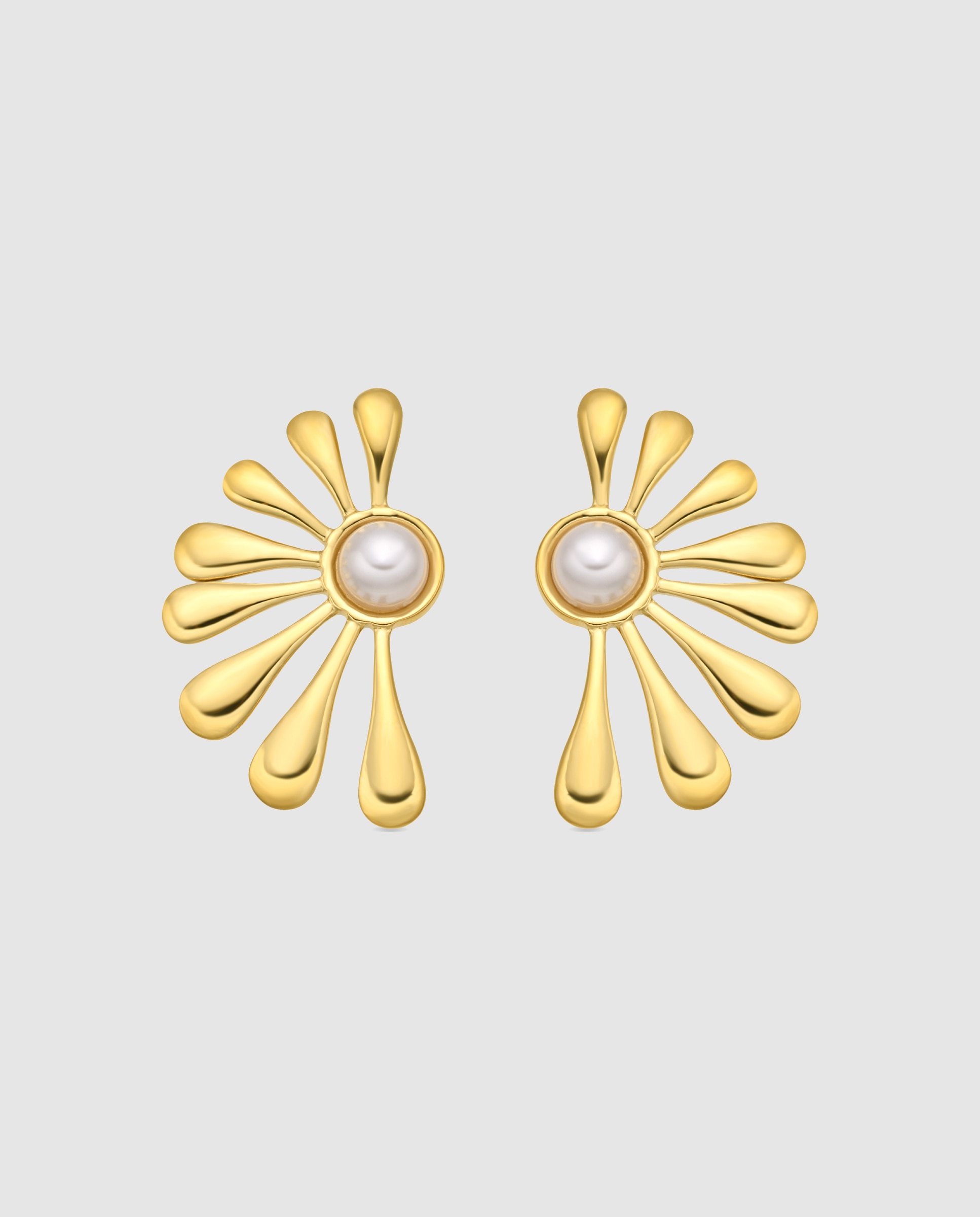 Brincos Boho de Aço com Acabamentos em Ouro Amarelo de 18 Quilates Ouro-1