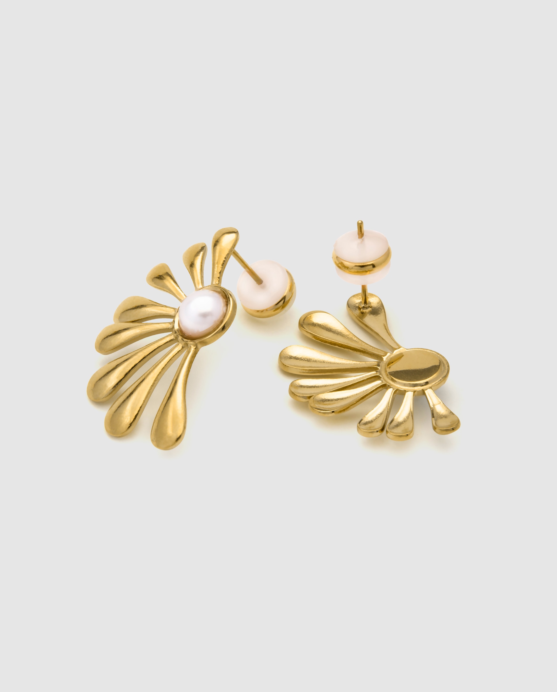 Brincos Boho de Aço com Acabamentos em Ouro Amarelo de 18 Quilates Ouro-6