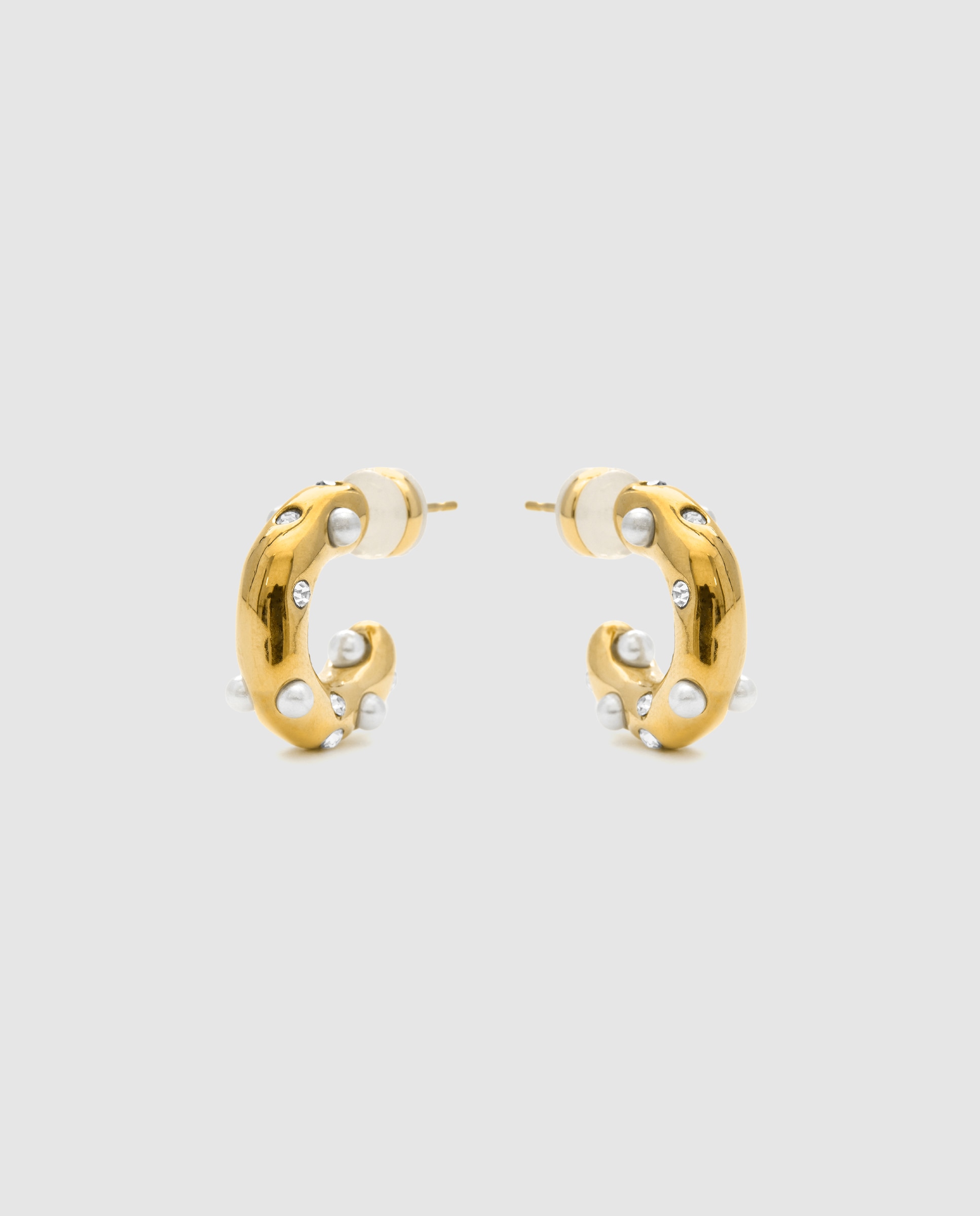 Brincos de Aro Boho de Aço com Acabamentos em Ouro Amarelo de 18 Quilates Ouro-3