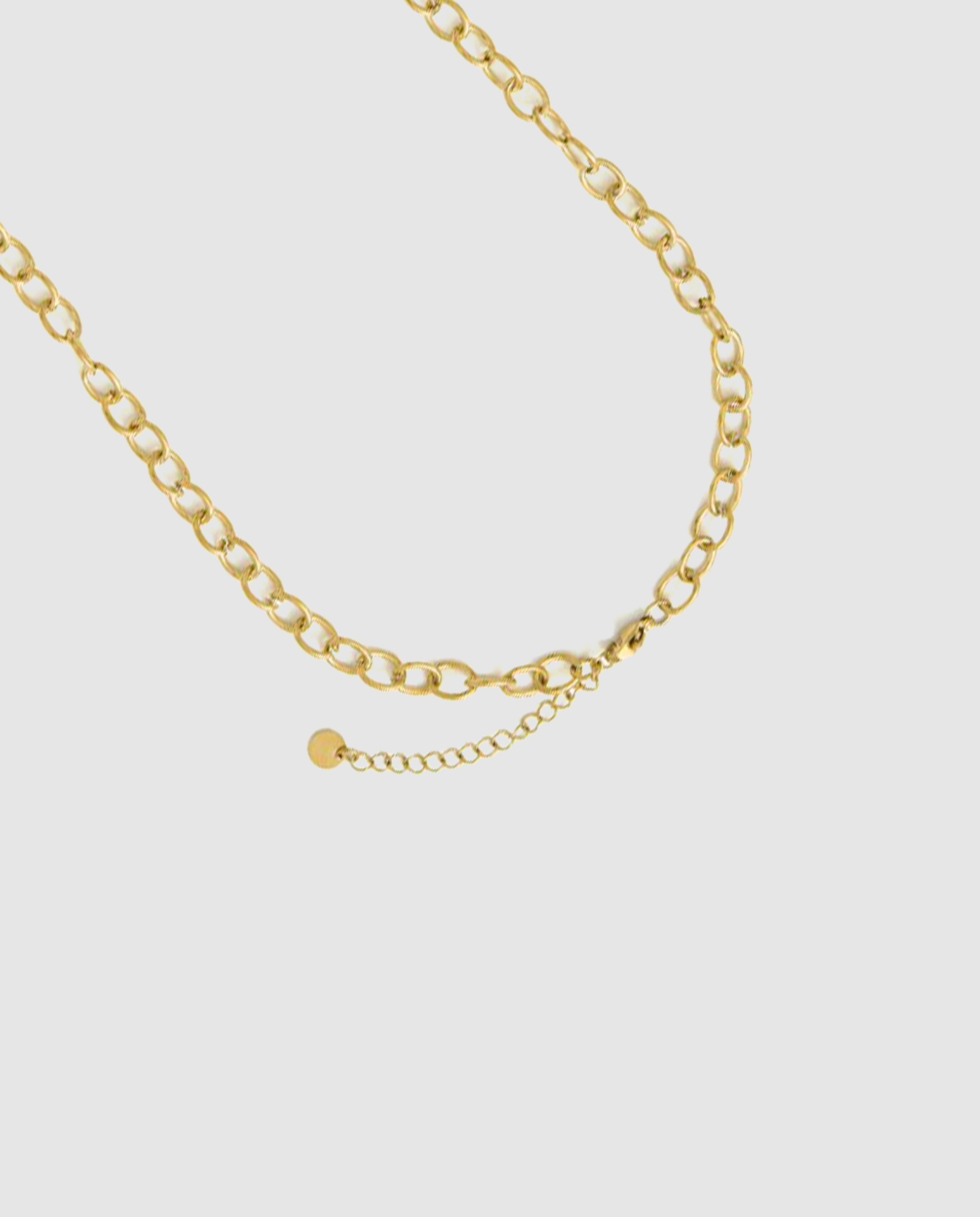 Corrente com Pingente Boho de Aço com Acabamento em Ouro Amarelo de 18 Quilates com Lacado Azul Ouro-7
