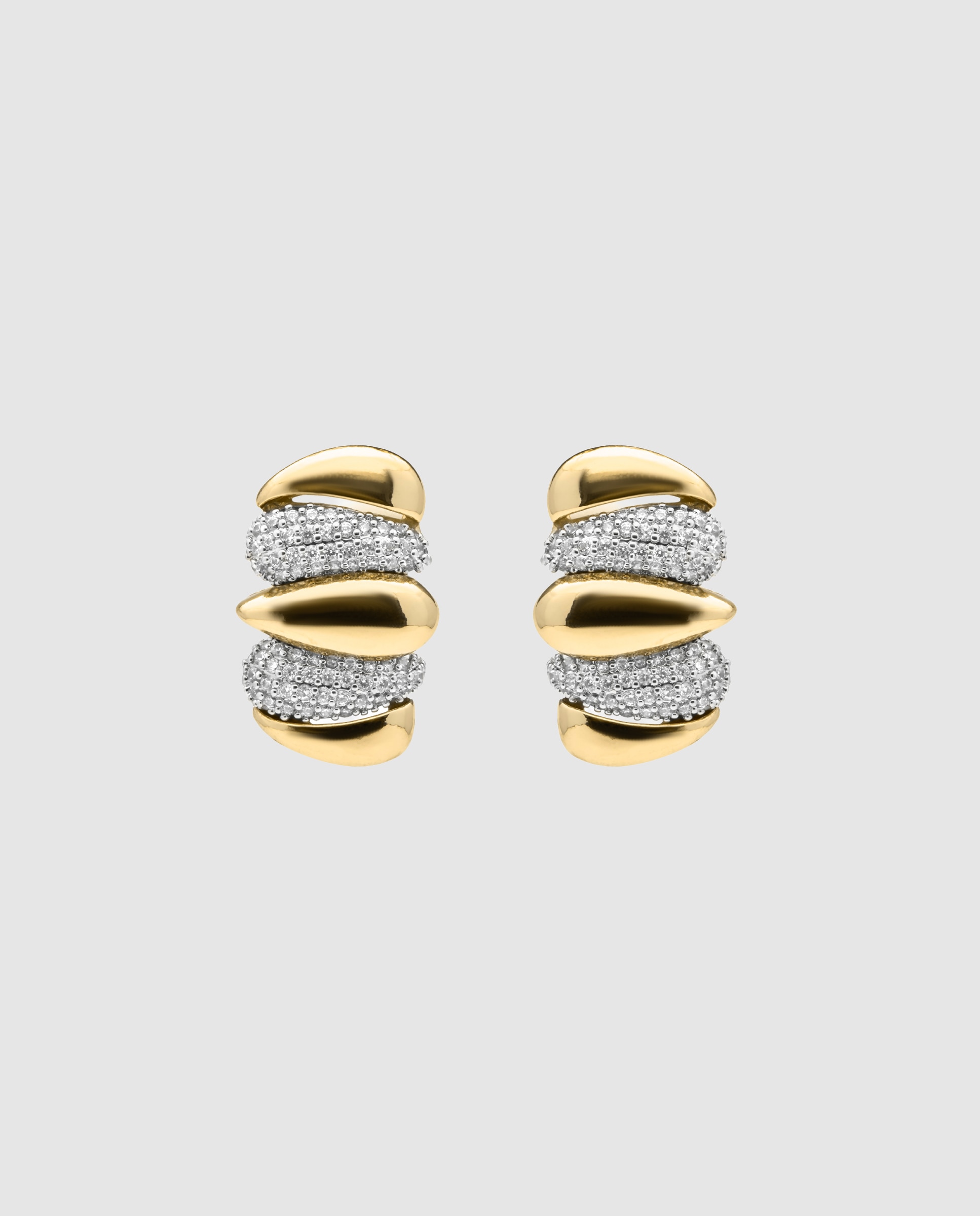 Brincos África Acabados em Ouro Amarelo de 18 Quilates com Zirconita Brilhante Amarelo-1