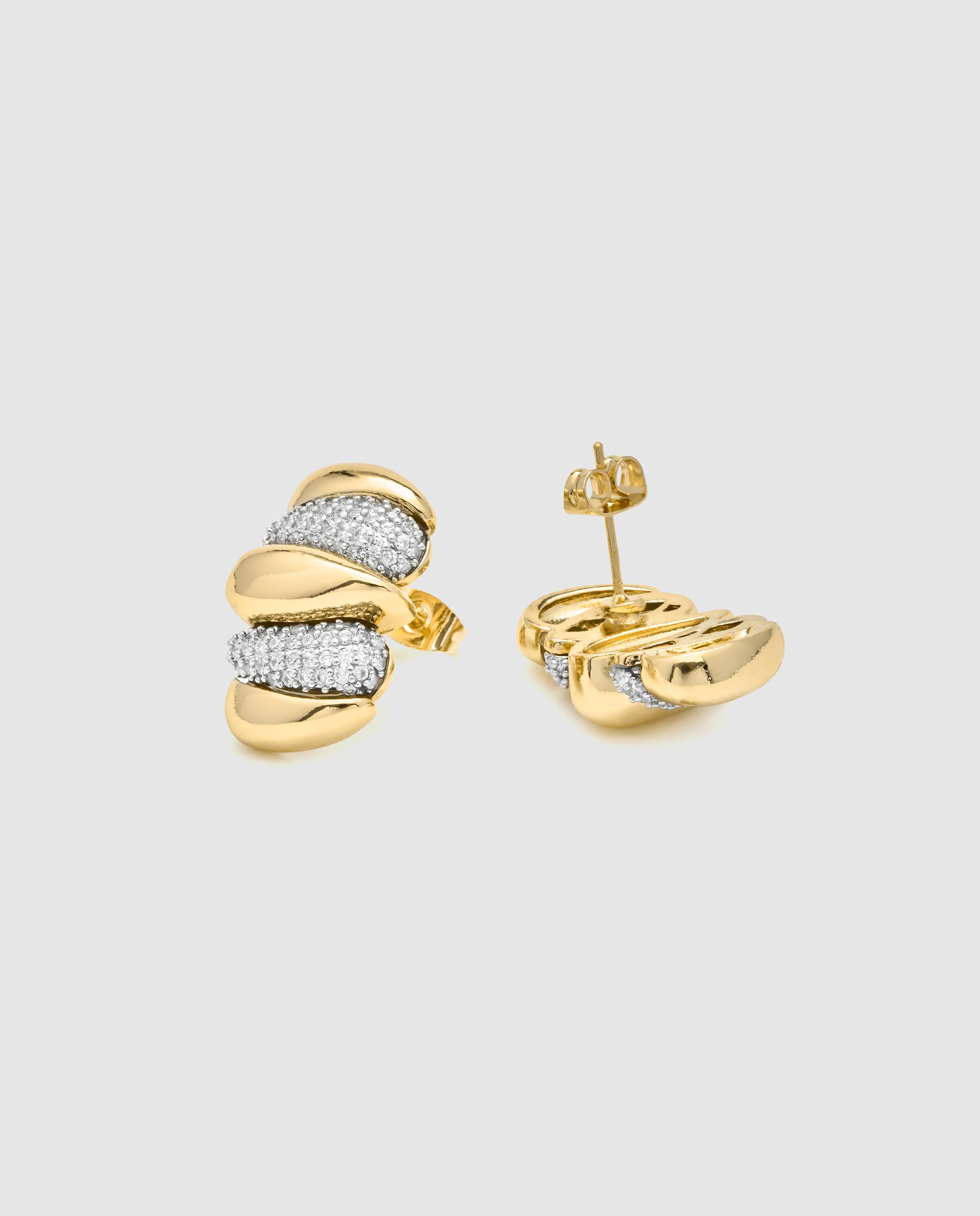 Brincos África Acabados em Ouro Amarelo de 18 Quilates com Zirconita Brilhante Amarelo-6