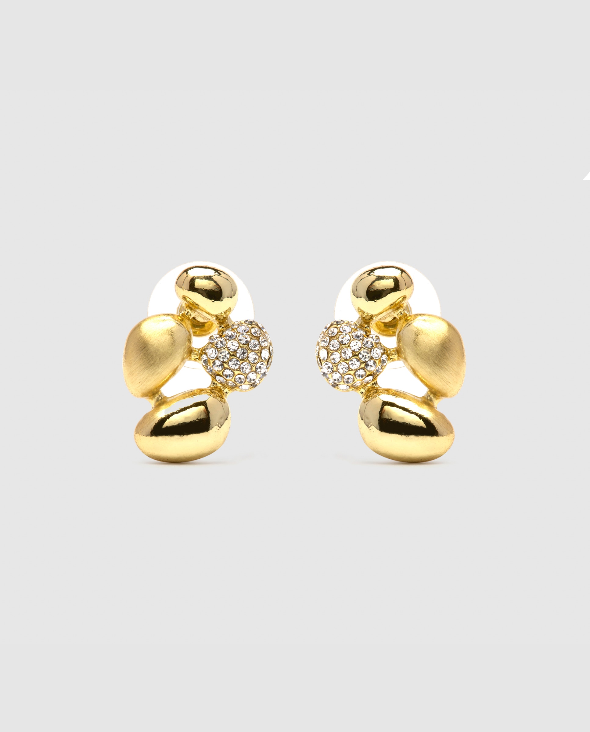 Brincos África Acabados em Ouro Amarelo de 18 Quilates com Zirconita Brilhante Amarelo-1