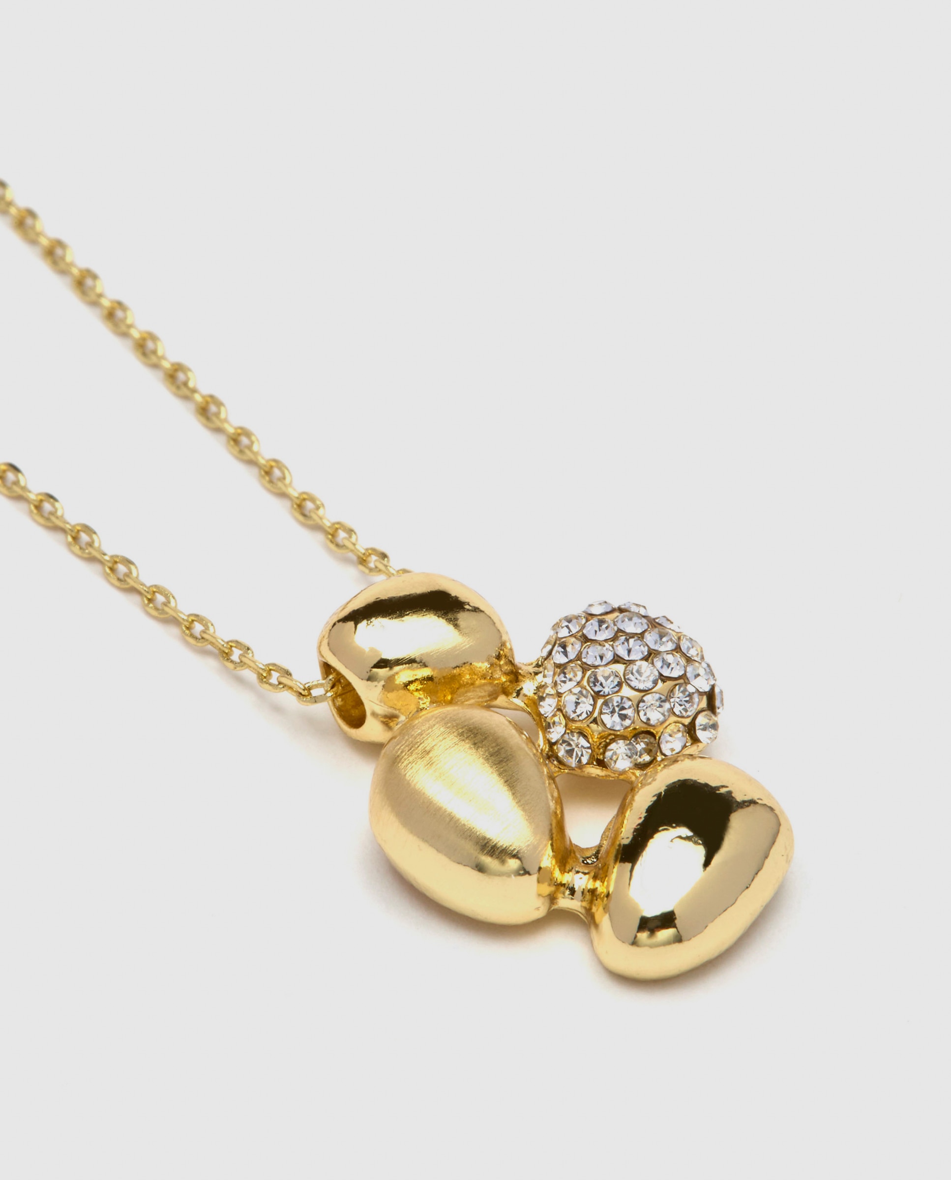 Corrente com Pendentes África Acabado em Ouro Amarelo de 18 Quilates com Zirconita Brilhante Ouro-5