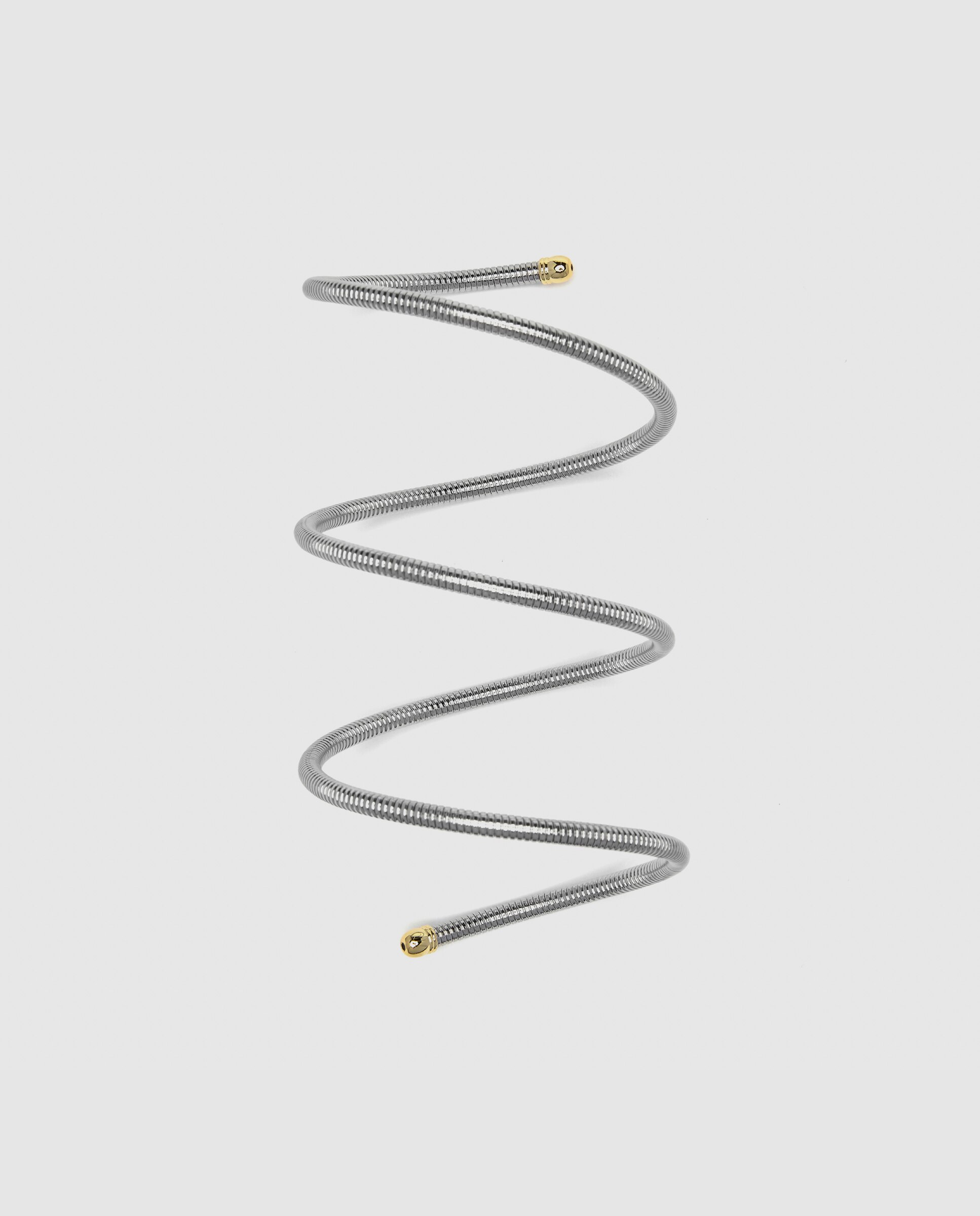 Pulseira de Corrente África Acabada em Ouro Amarelo de 18 Quilates e Ródio Crómio / Dourado-3