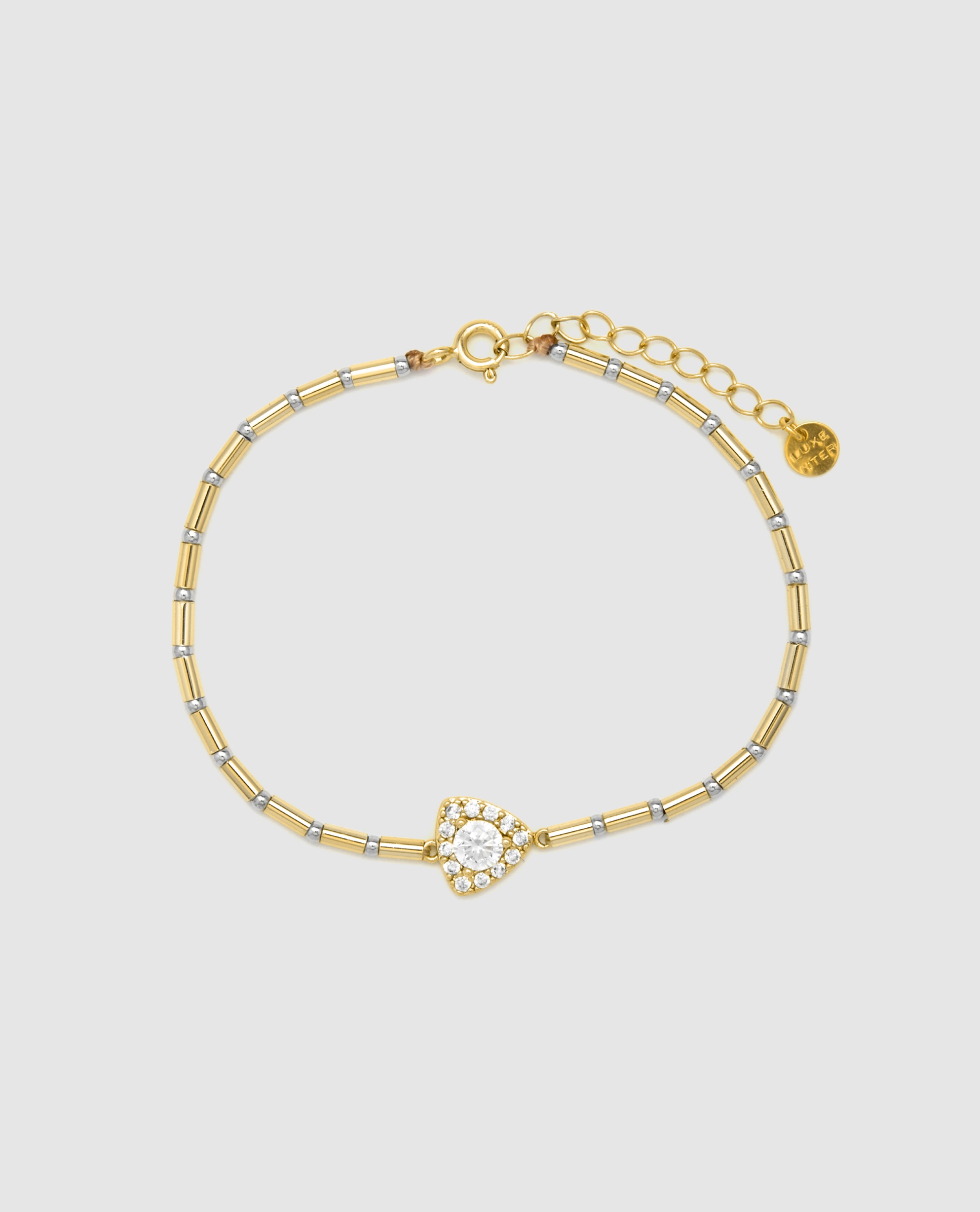 Pulseira com Charms Atelier de Prata de Lei 925 Acabada em Ouro Amarelo de 18 Quilates com Zirconita Brilhante Amarelo-1
