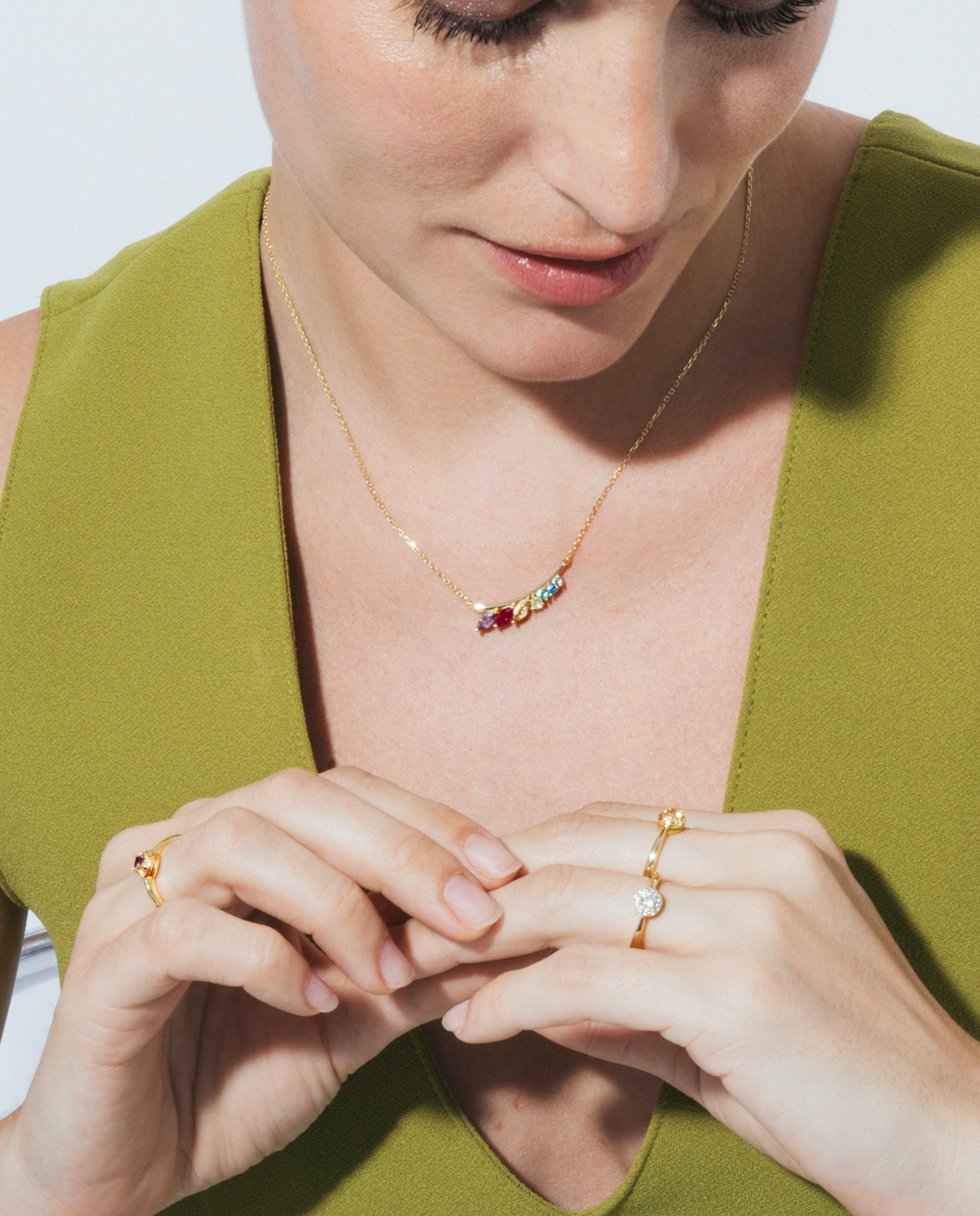Anel Atelier de Prata de Lei 925 com Acabamento em Ouro Amarelo de 18 Quilates e Zirconita Brilhante Amarelo-2