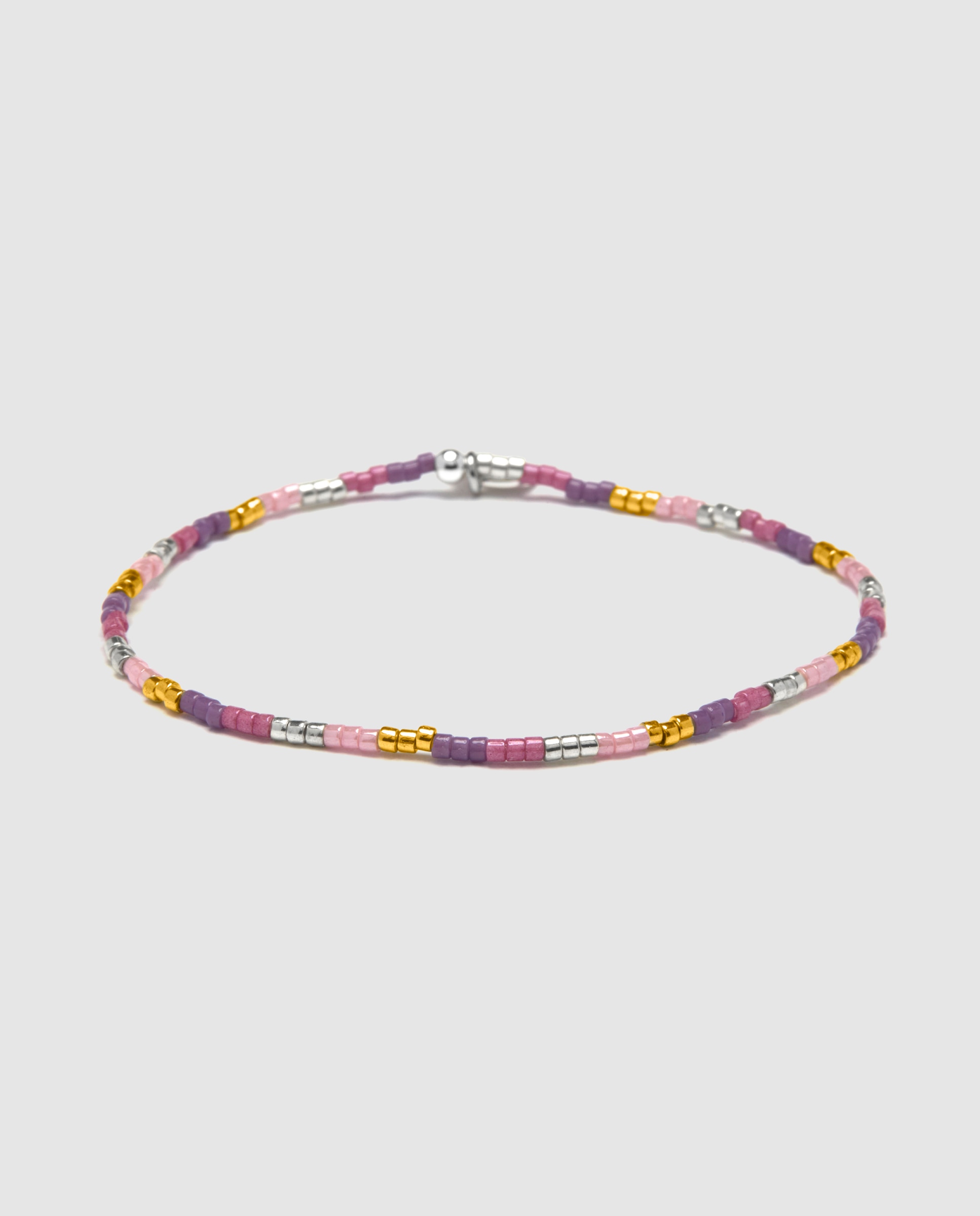 Pulseira de Corrente Boho Acabada em Ouro Amarelo de 18 Quilates com Cristal Multicolor Ouro / Prata-1