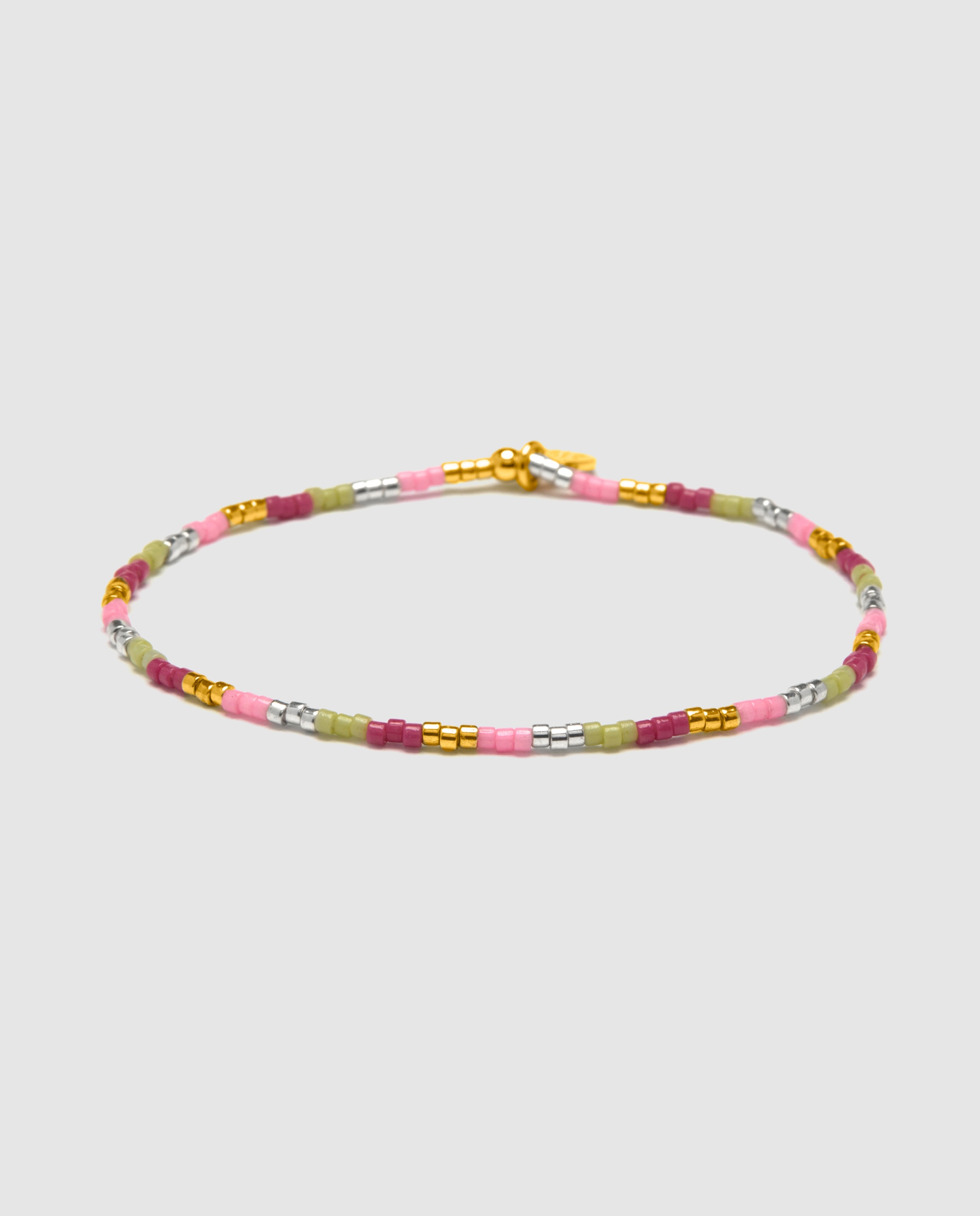 Pulseira de Corrente Boho Acabada em Ouro Amarelo de 18 Quilates com Cristal Multicolor Ouro-1