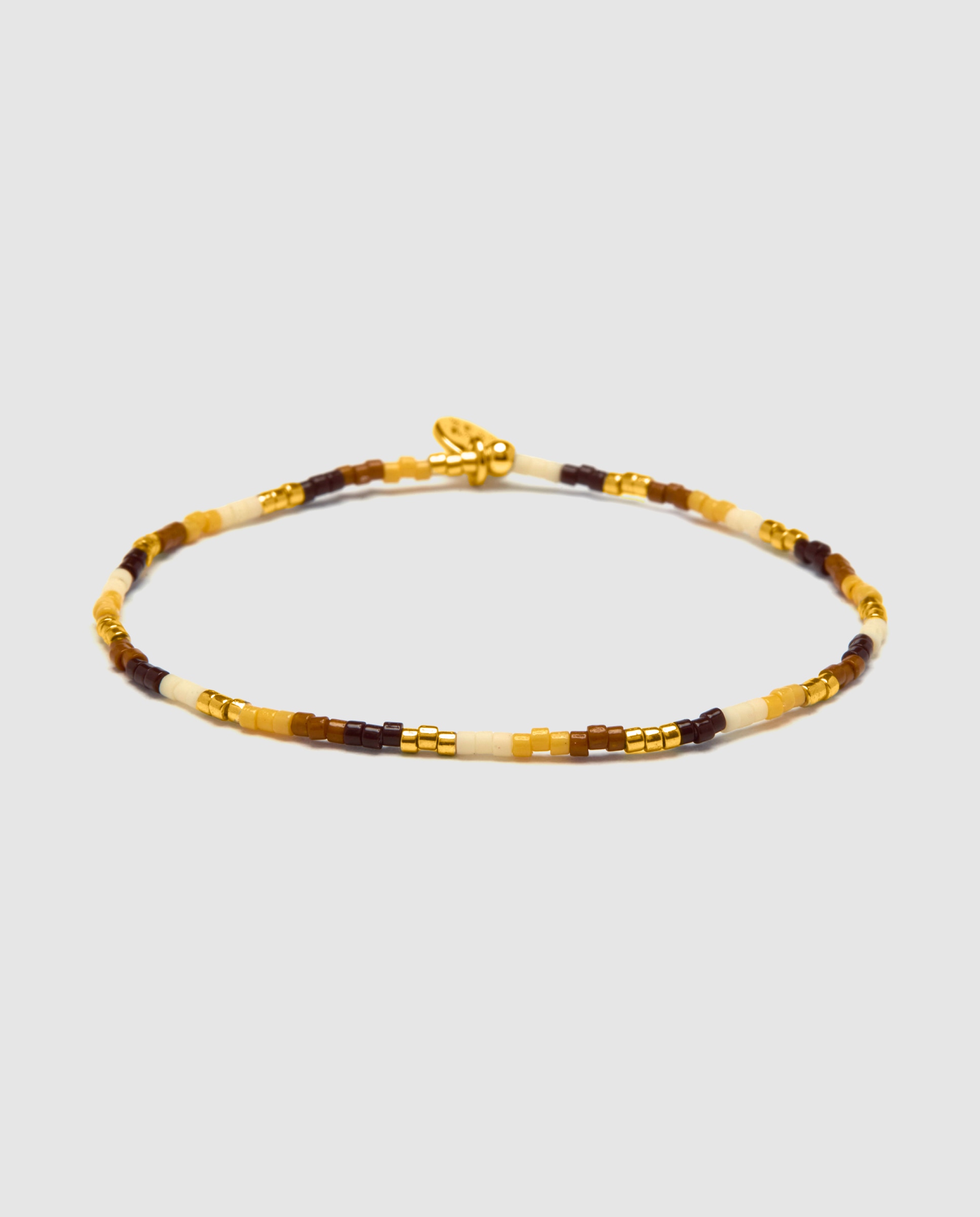 Pulseira de Corrente Boho Acabada em Ouro Amarelo de 18 Quilates com Cristal Multicolor Ouro-1