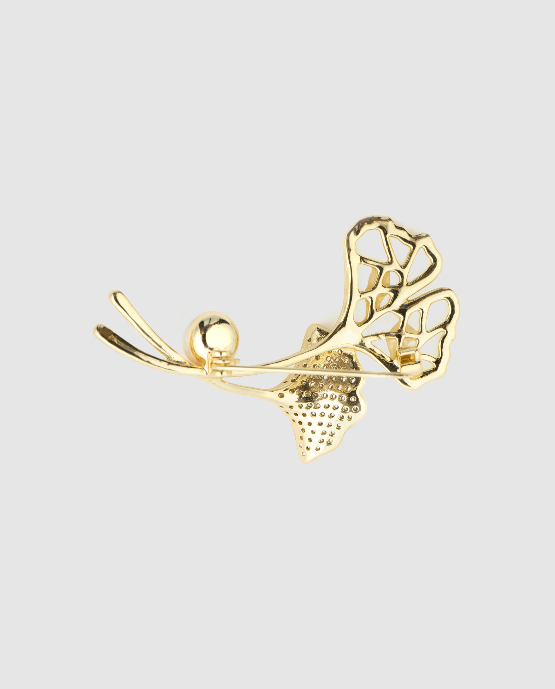 Broche África com Acabamento em Ouro Amarelo de 18 Quilates e Madrepérola Branca Branco-6