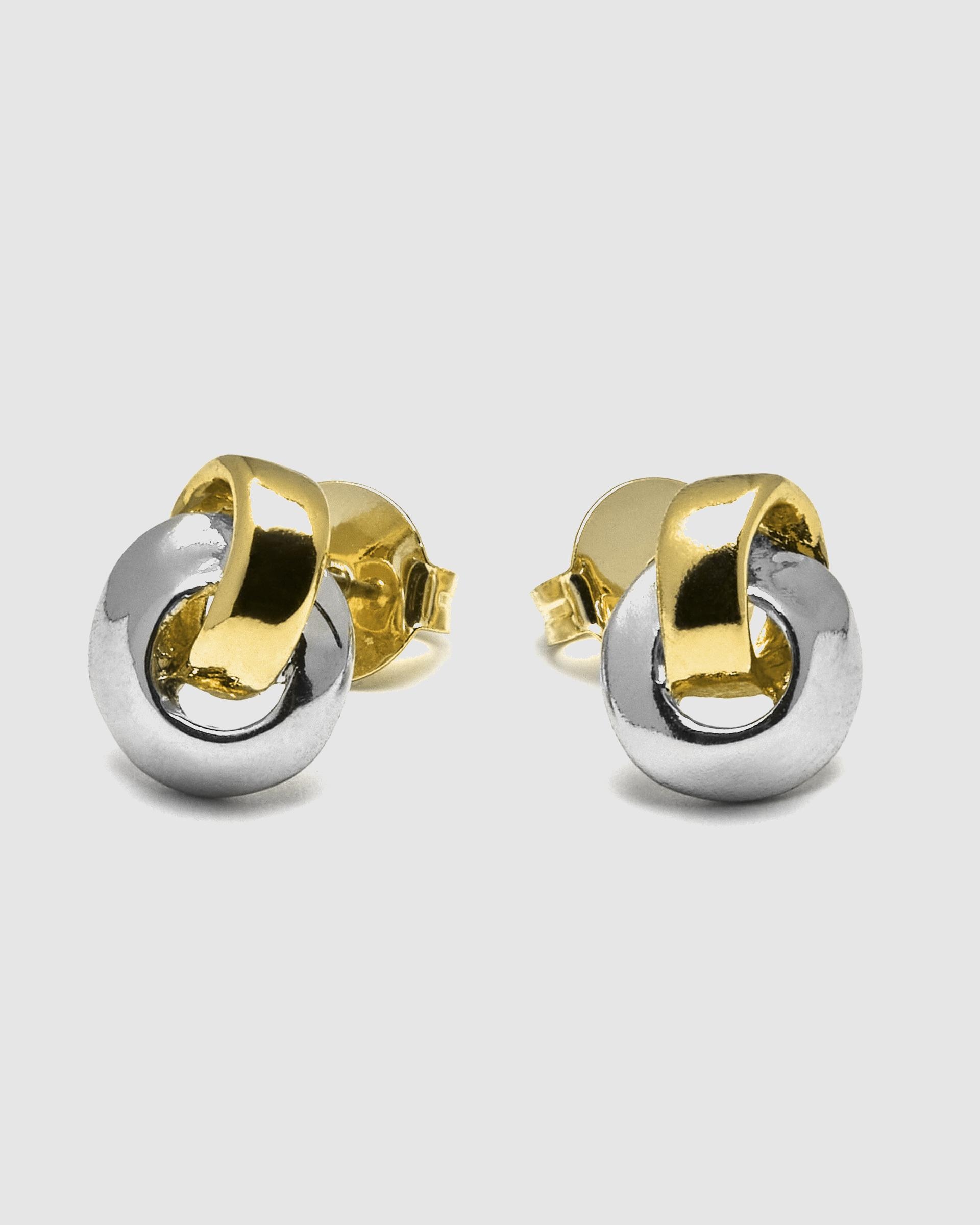 Brincos Basic Acabados em Ouro Amarelo de 18 Quilates Ouro / Prata-3