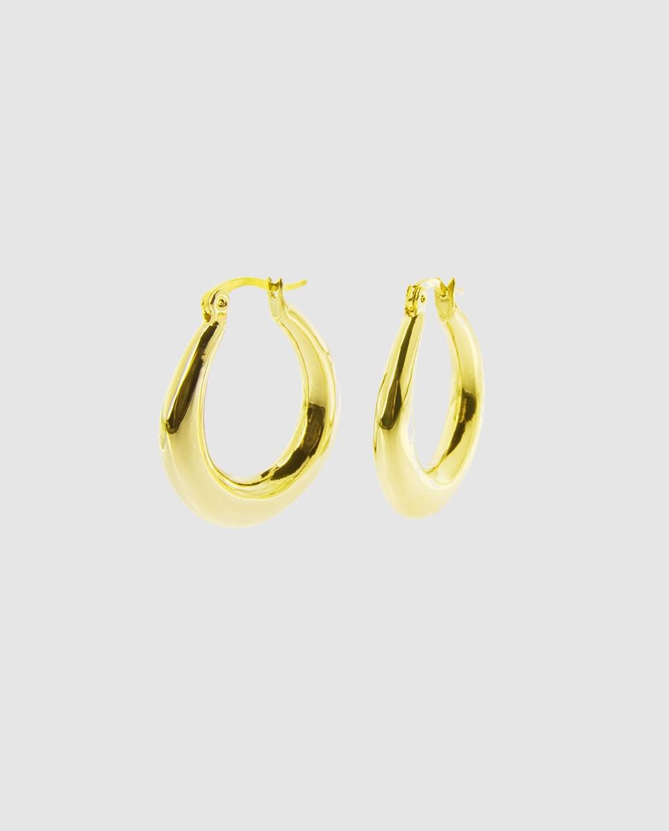 Brincos de Argola Basic Acabados em Ouro Amarelo de 18 Quilates Ouro-1