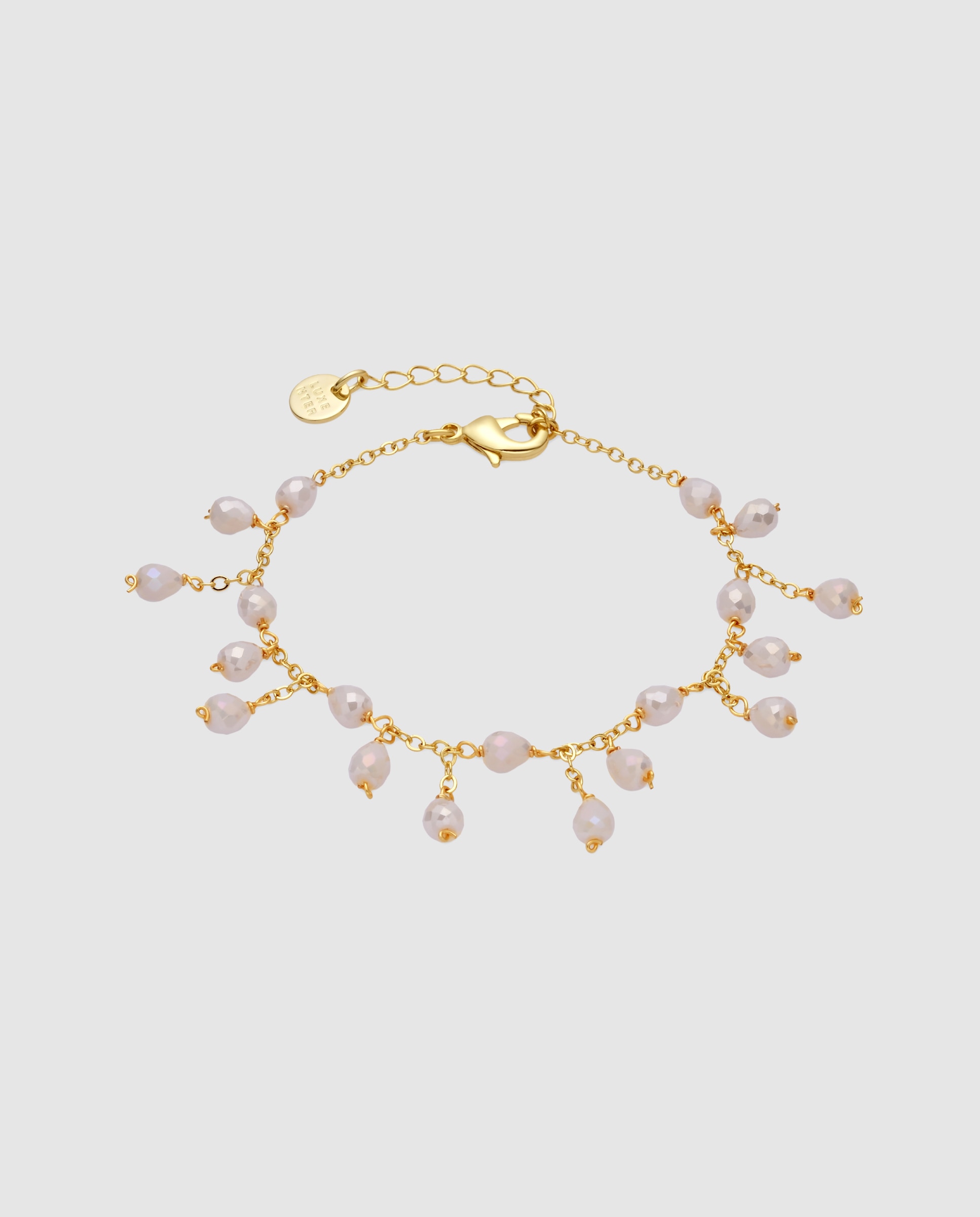 Pulseira África Acabada em Ouro Amarelo de 18 Quilates com Cristal Branco Ouro-1