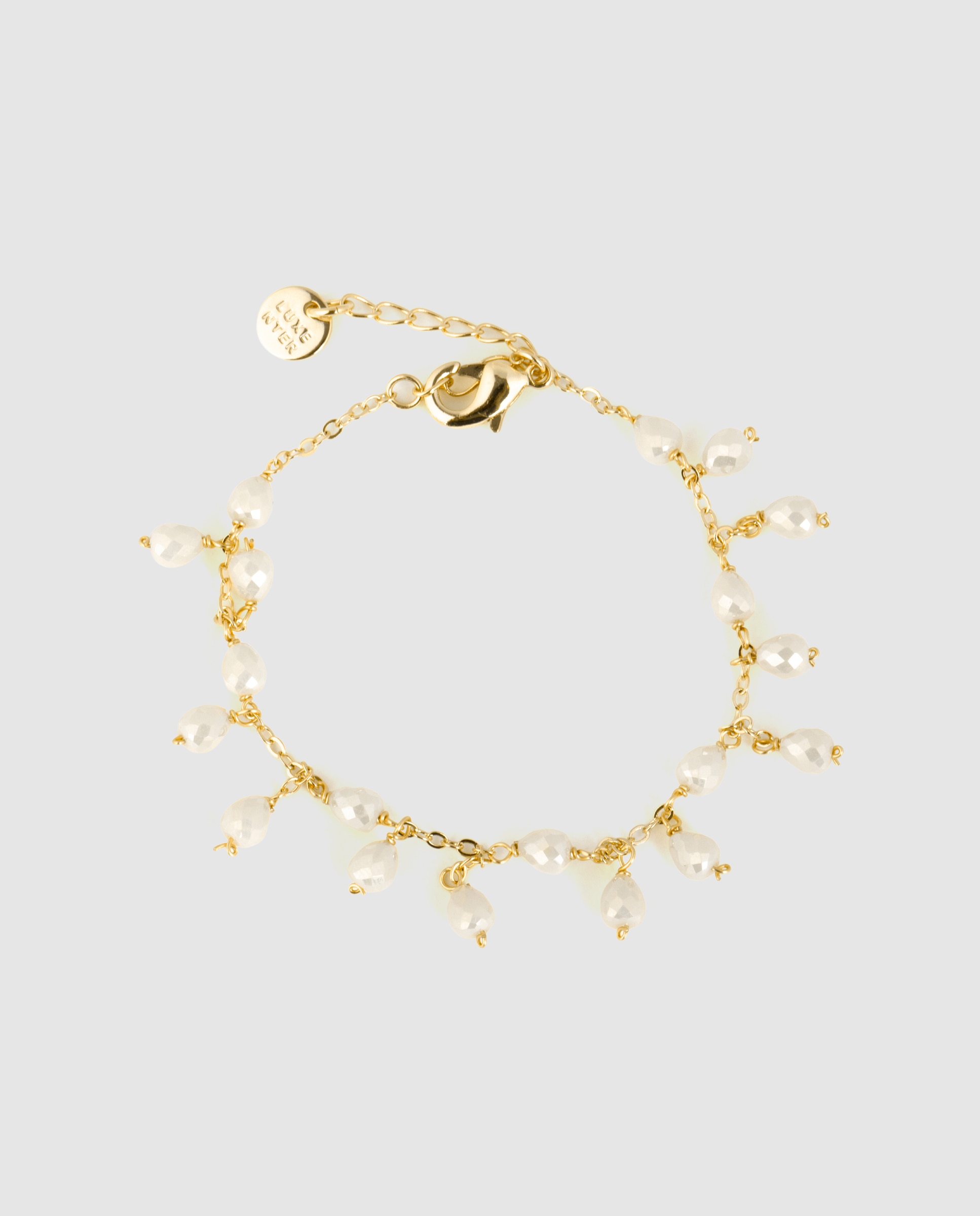 Pulseira África Acabada em Ouro Amarelo de 18 Quilates com Cristal Branco Ouro-3