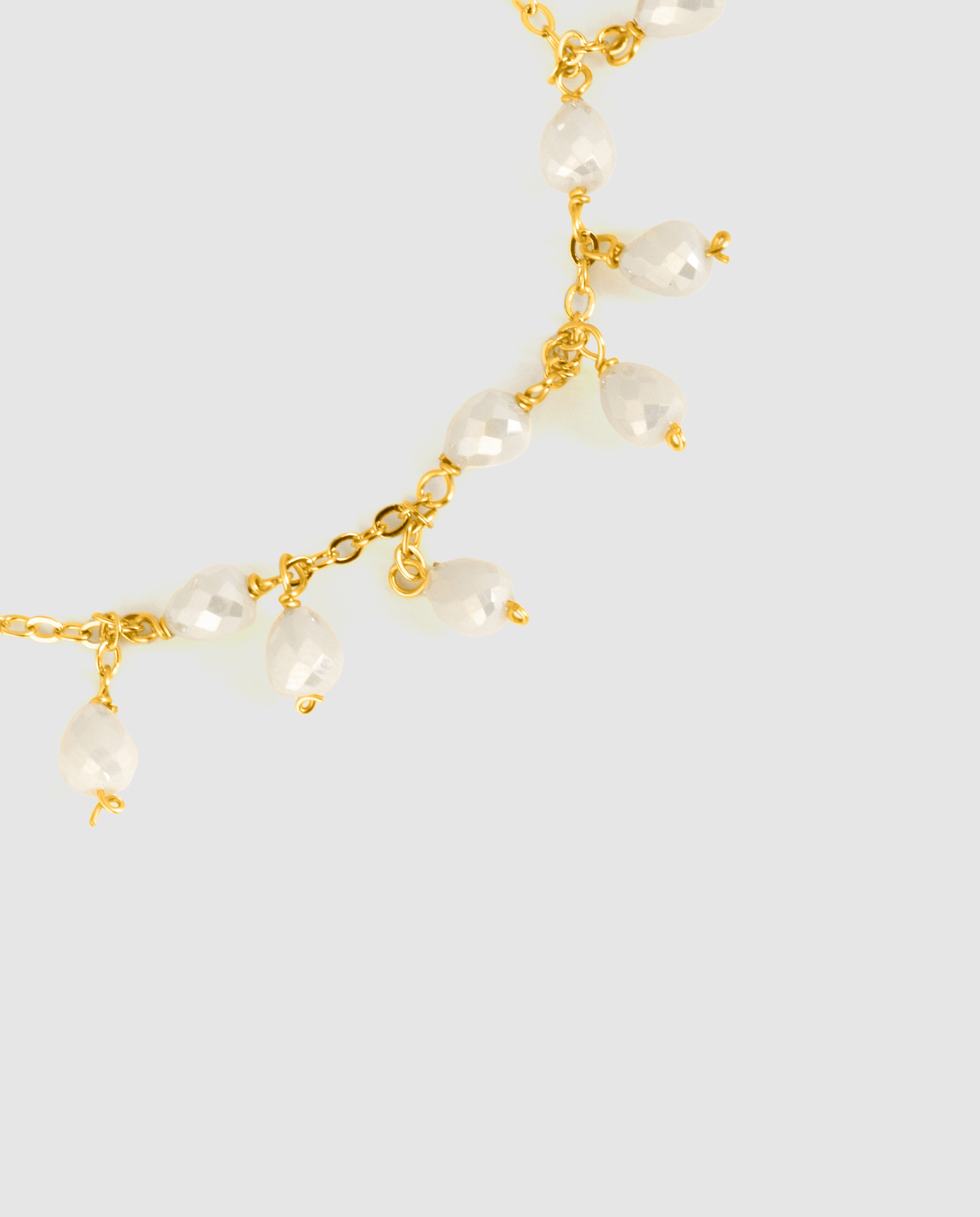 Pulseira África Acabada em Ouro Amarelo de 18 Quilates com Cristal Branco Ouro-6