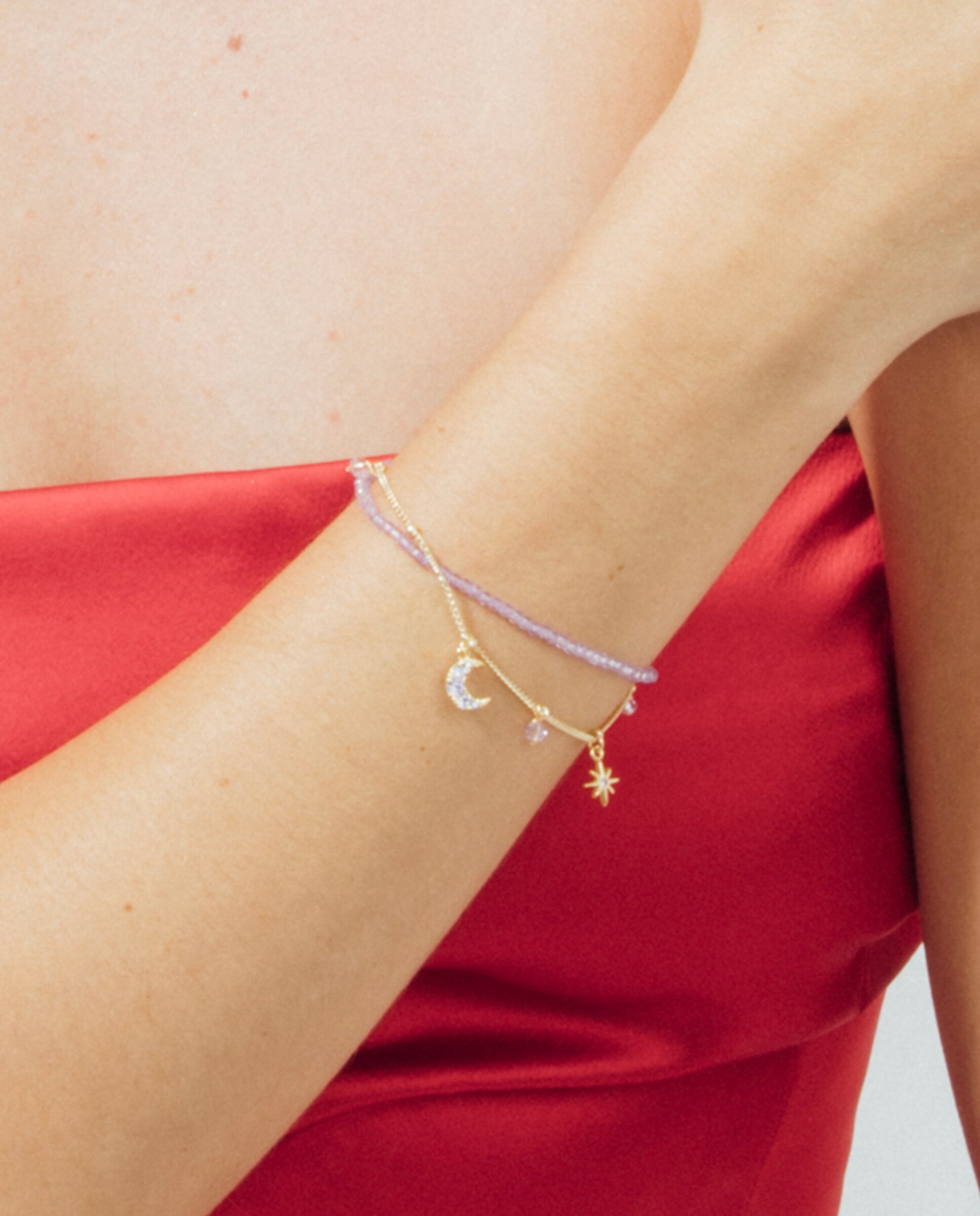 Pulseira África Acabada em Ouro Amarelo de 18 Quilates com Cristal Roxo Ouro-4