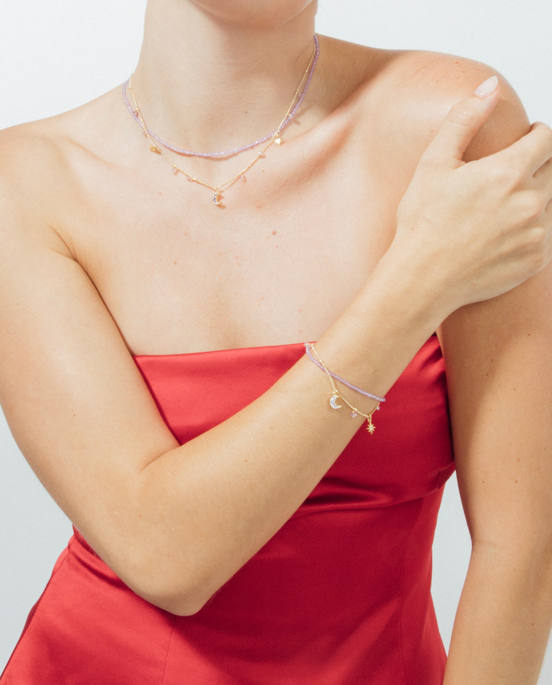 Pulseira África Acabada em Ouro Amarelo de 18 Quilates com Cristal Roxo Ouro-5