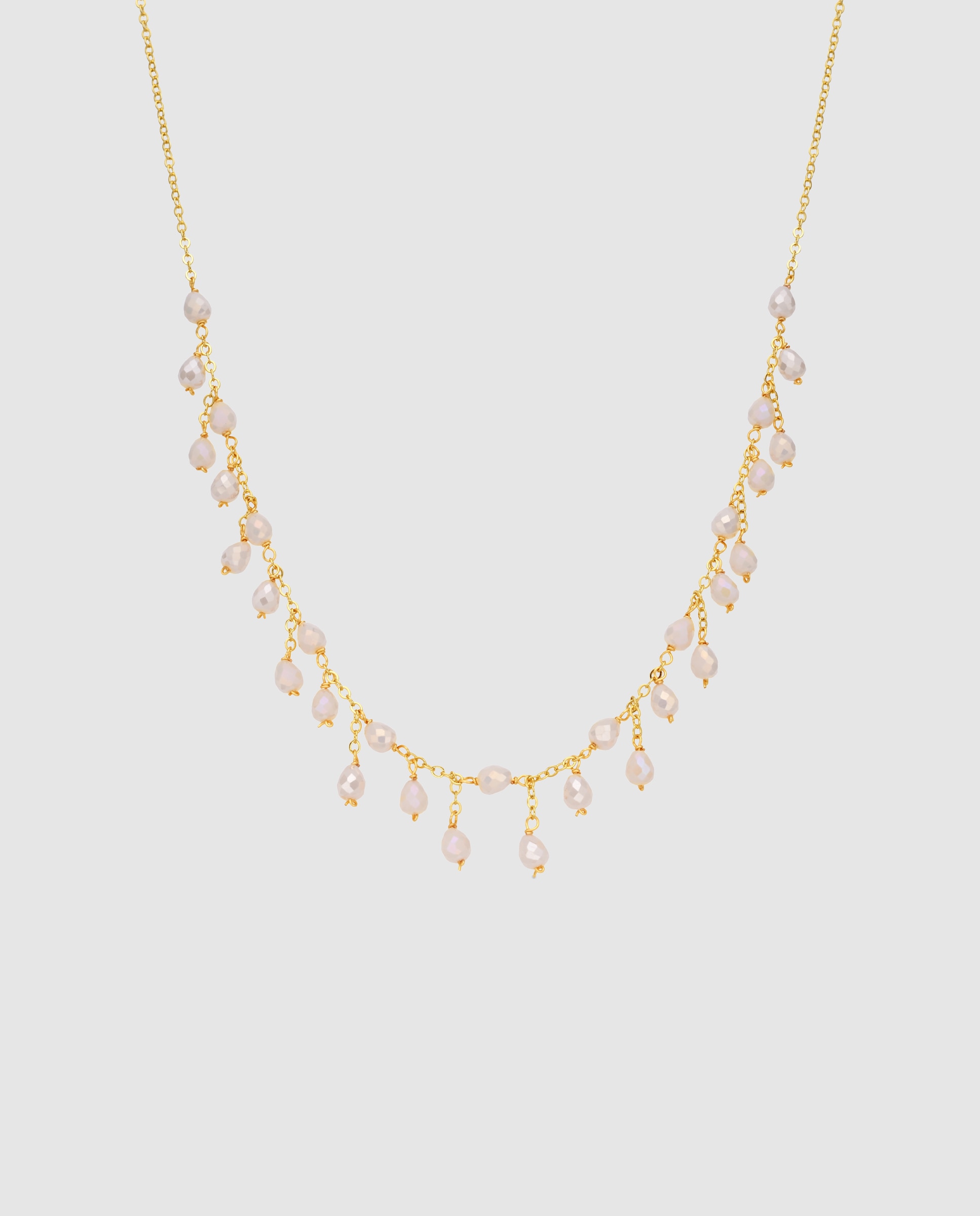 Colar África com Acabamento em Ouro Amarelo de 18 Quilates e Cristal Branco Ouro-1