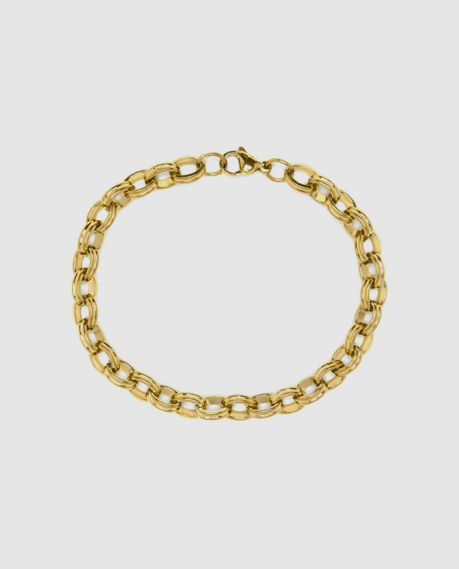 Pulseira de Corrente África de Aço Acabada em Ouro Amarelo de 18 Quilates Ouro-3