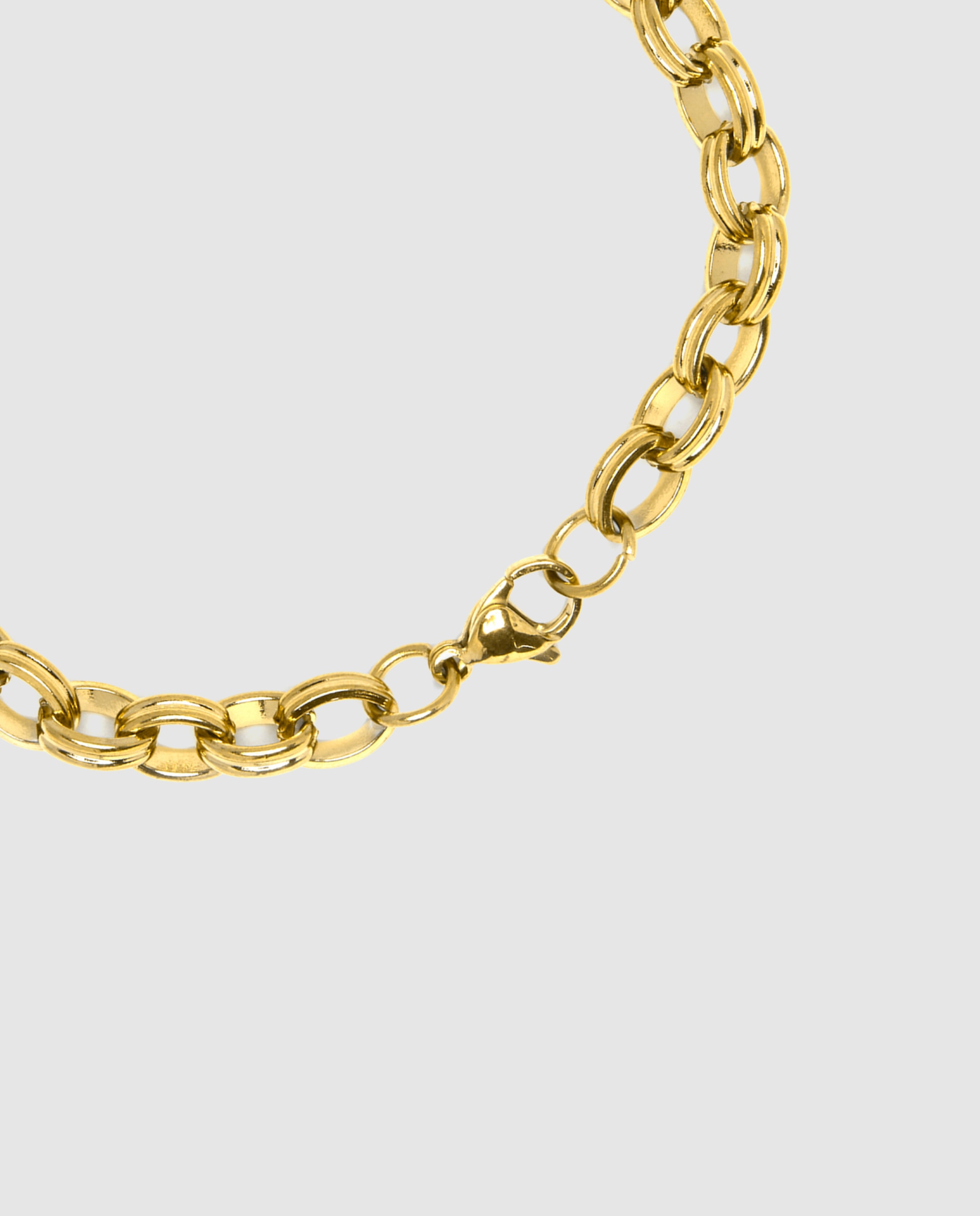 Pulseira de Corrente África de Aço Acabada em Ouro Amarelo de 18 Quilates Ouro-7