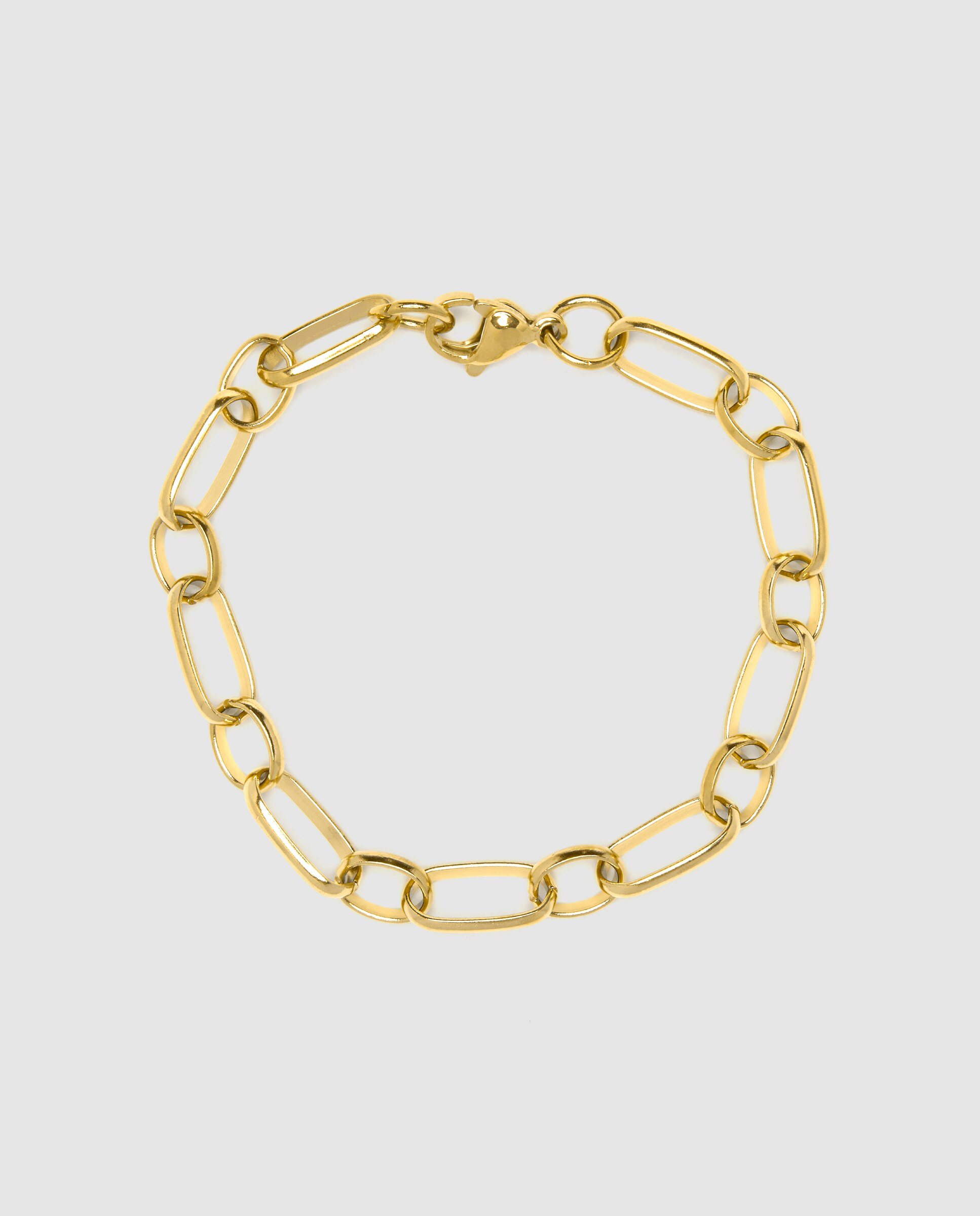 Pulseira de Corrente África de Aço Acabada em Ouro Amarelo de 18 Quilates Ouro-3