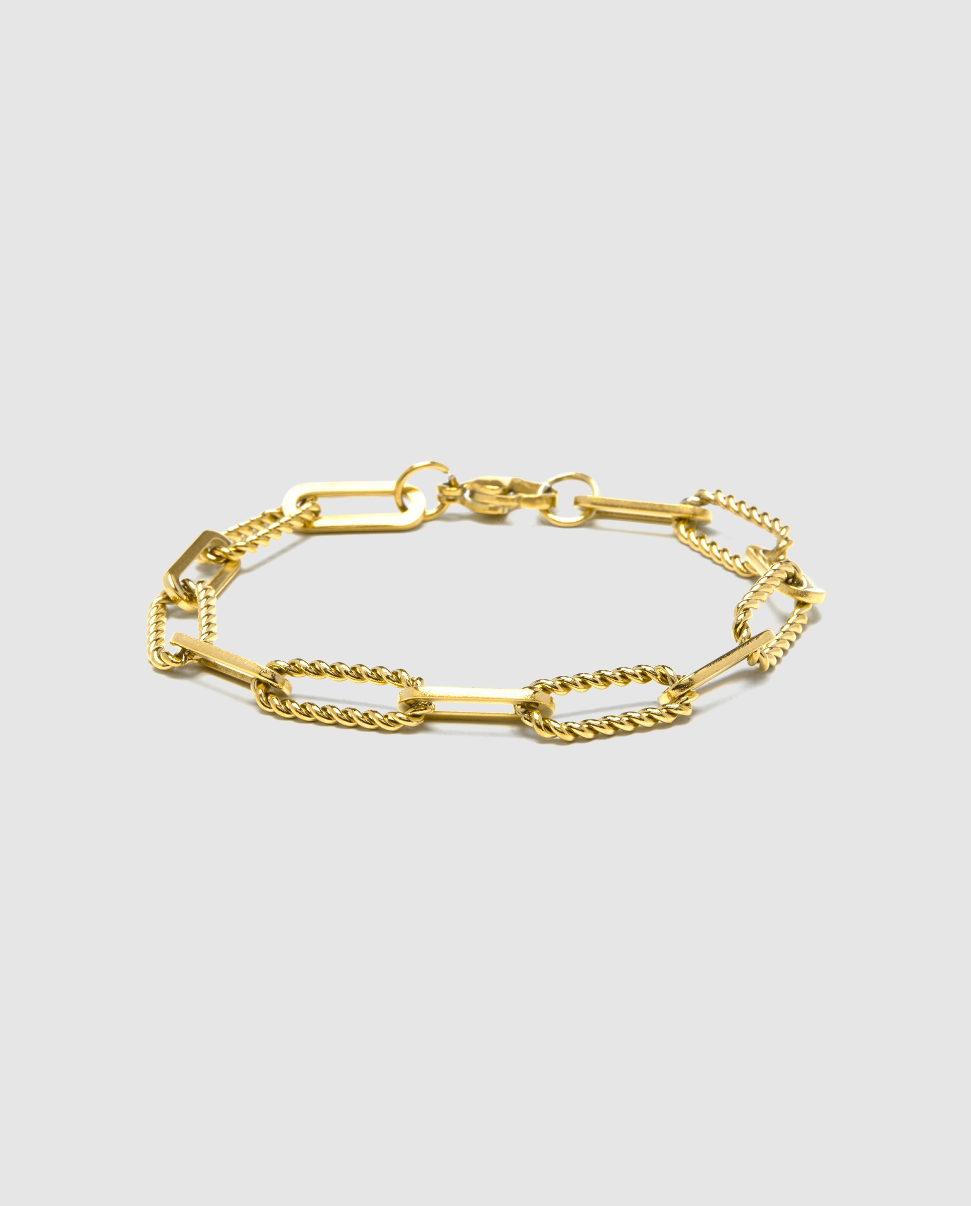 Pulseira de Corrente África de Aço Acabada em Ouro Amarelo de 18 Quilates Amarelo-1