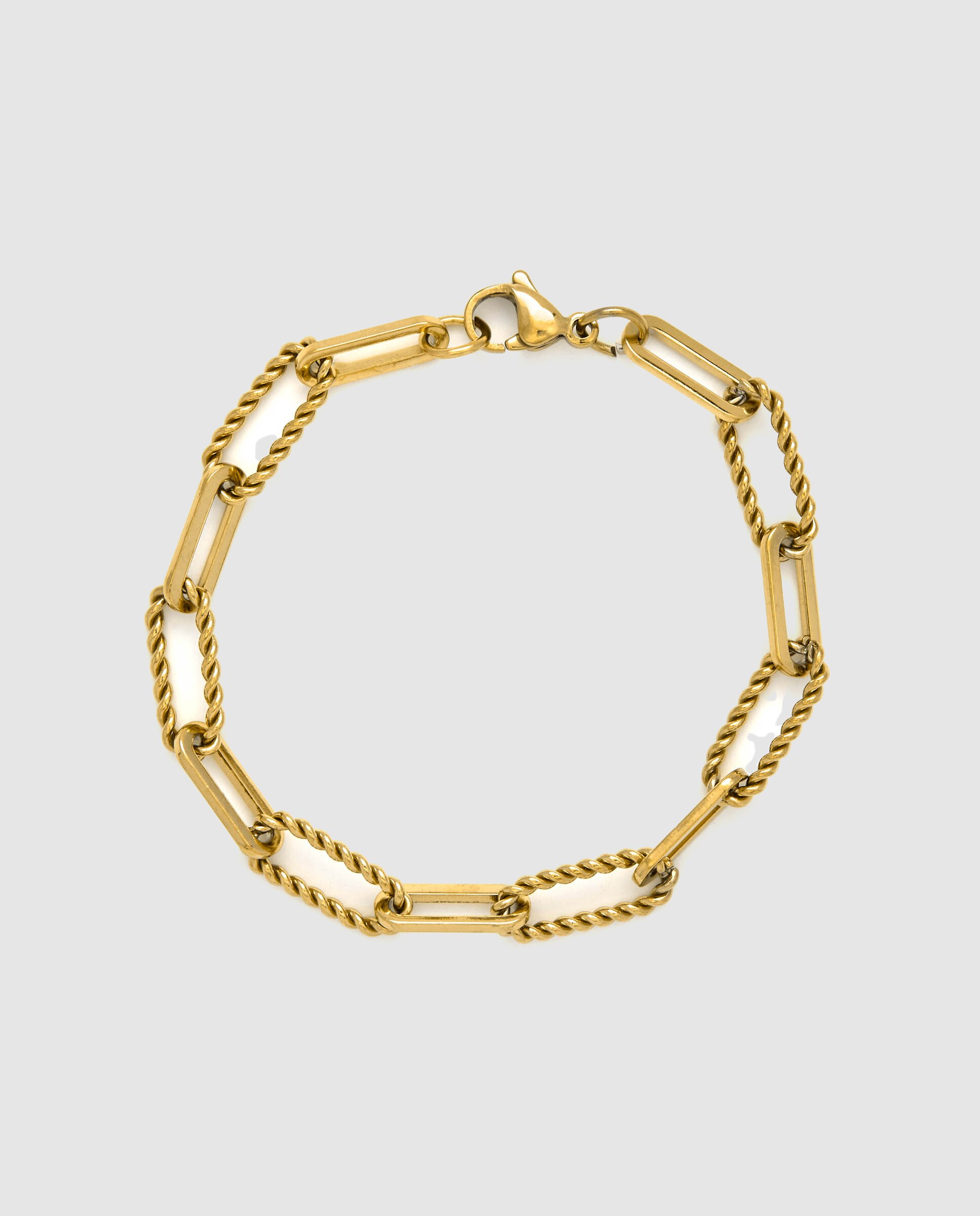 Pulseira de Corrente África de Aço Acabada em Ouro Amarelo de 18 Quilates Amarelo-3