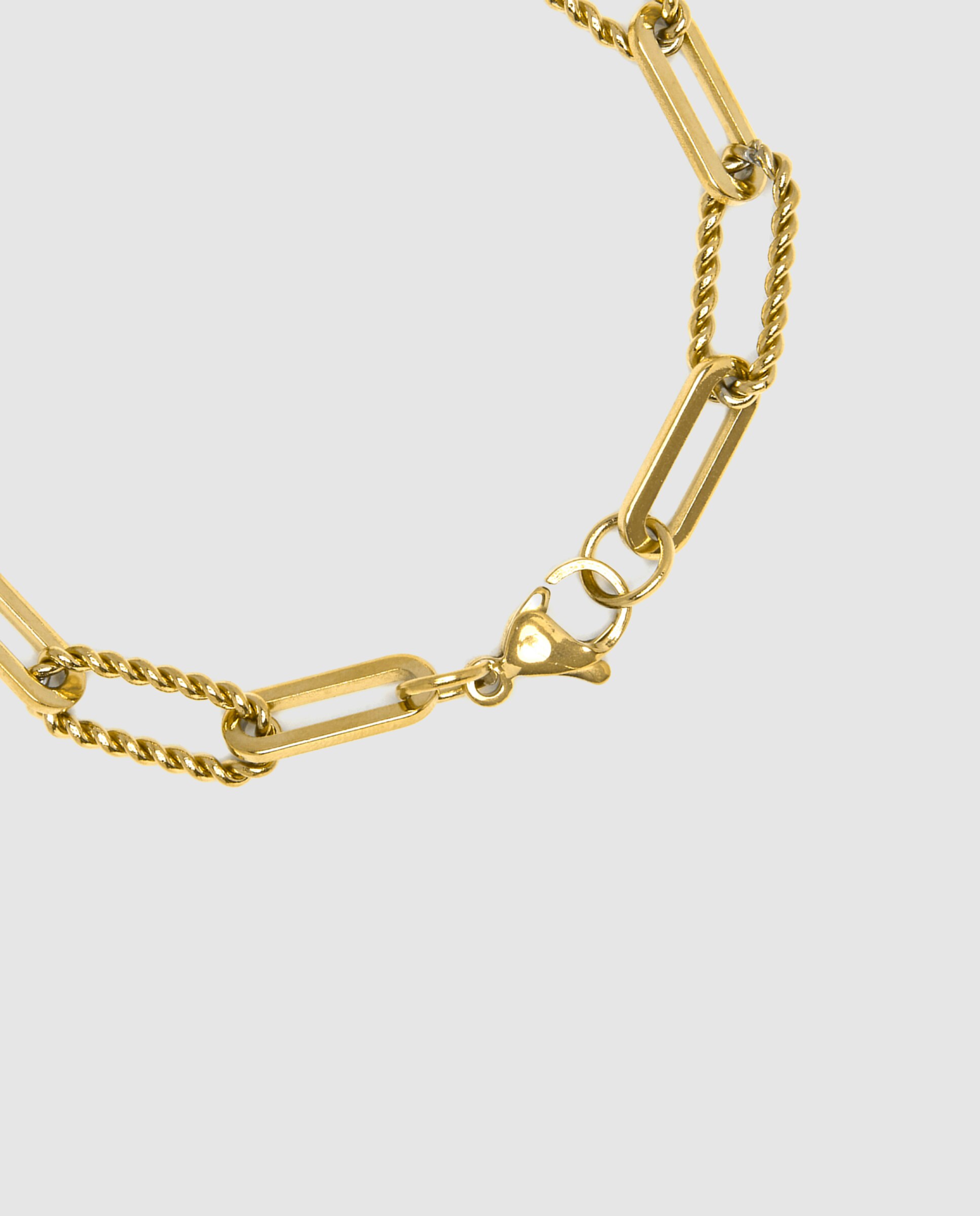 Pulseira de Corrente África de Aço Acabada em Ouro Amarelo de 18 Quilates Amarelo-7