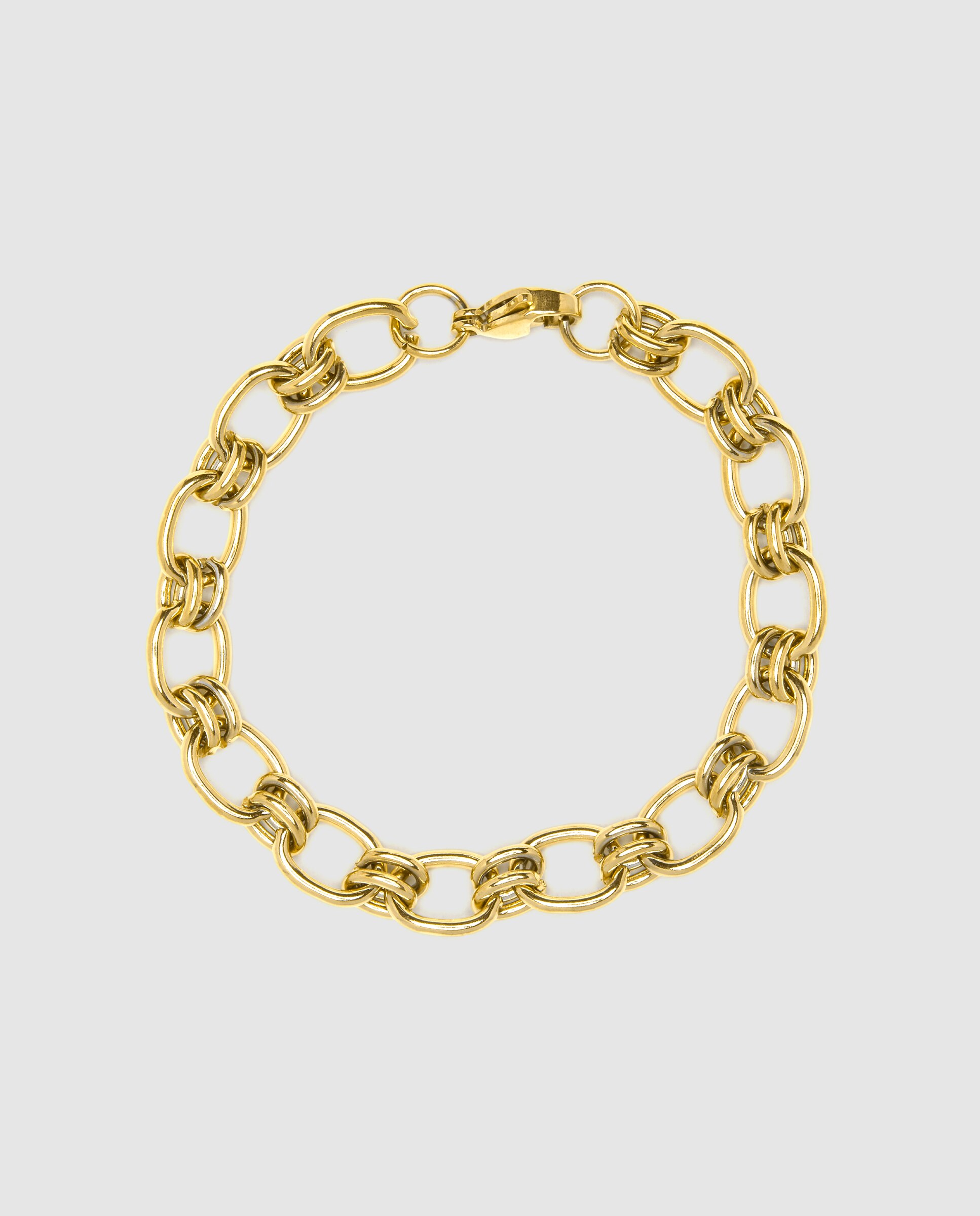 Pulseira de Corrente África de Aço Acabada em Ouro Amarelo de 18 Quilates Ouro-3