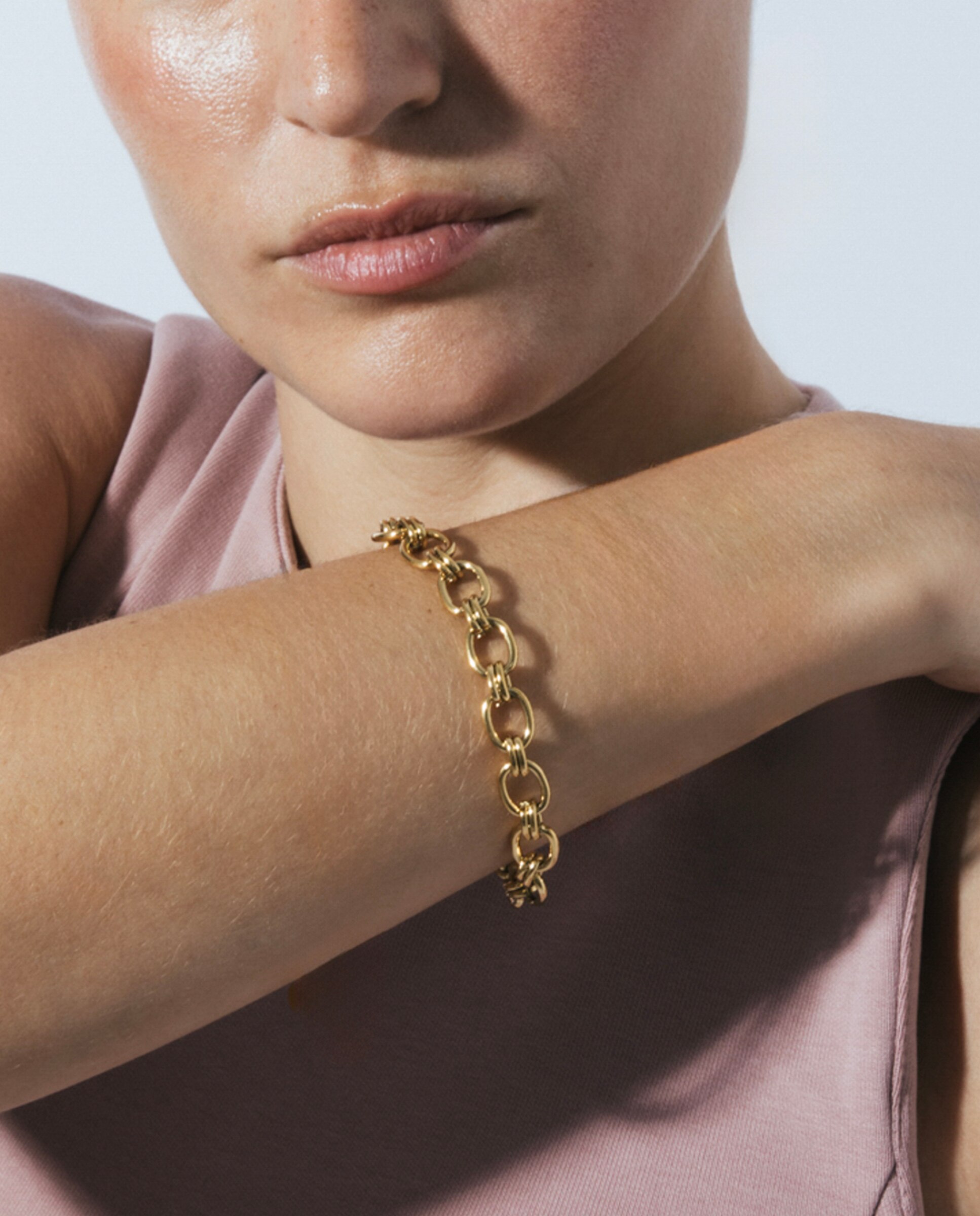Pulseira de Corrente África de Aço Acabada em Ouro Amarelo de 18 Quilates Ouro-4