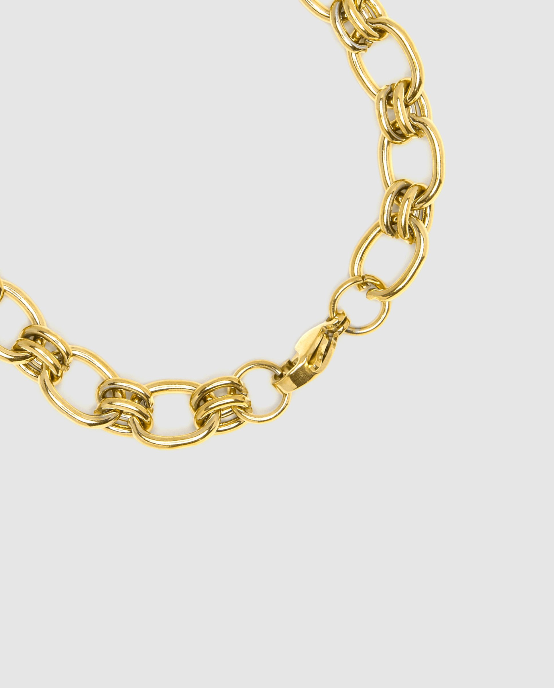 Pulseira de Corrente África de Aço Acabada em Ouro Amarelo de 18 Quilates Ouro-7