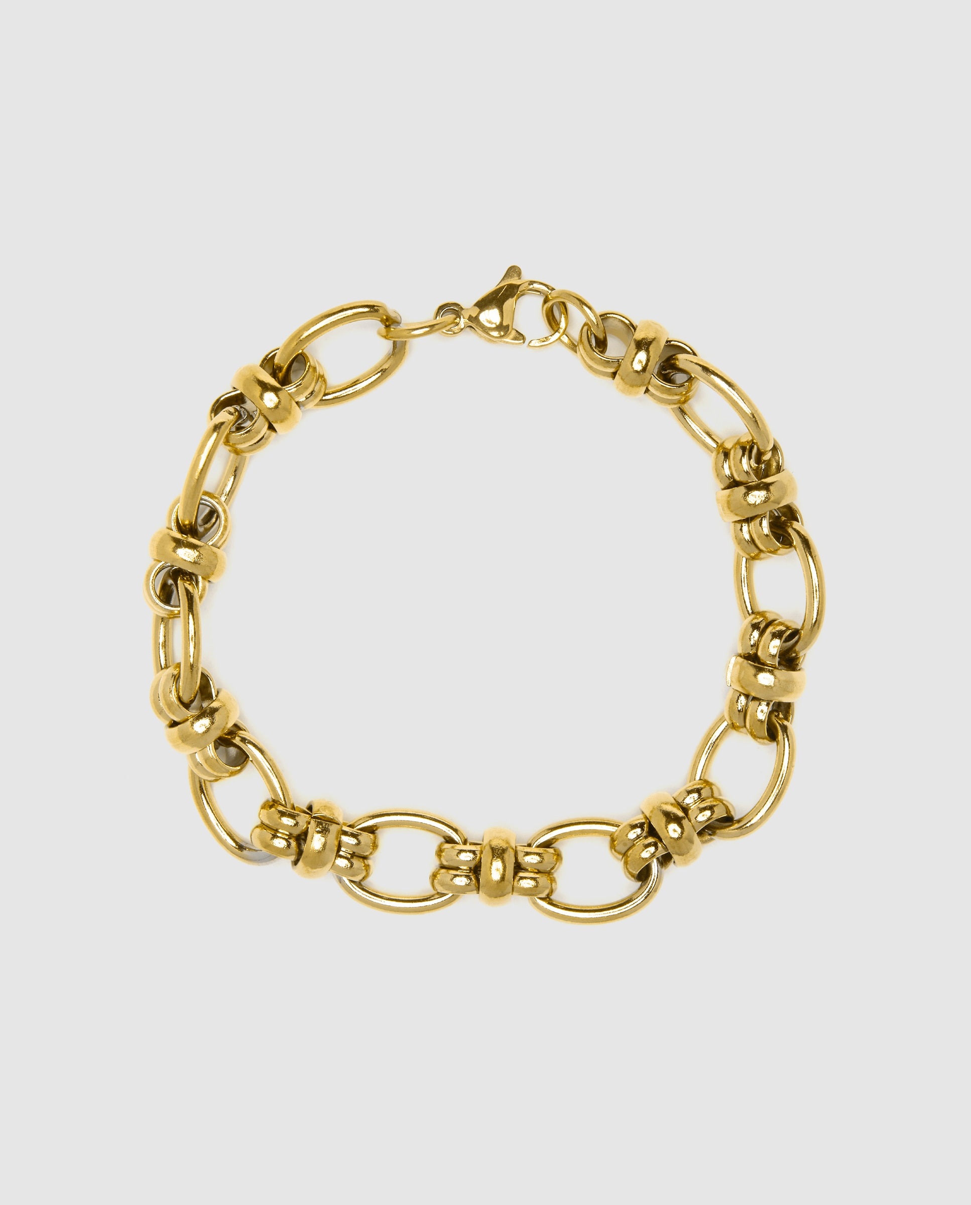 Pulseira de Corrente África de Aço Acabada em Ouro Amarelo de 18 Quilates Ouro-3