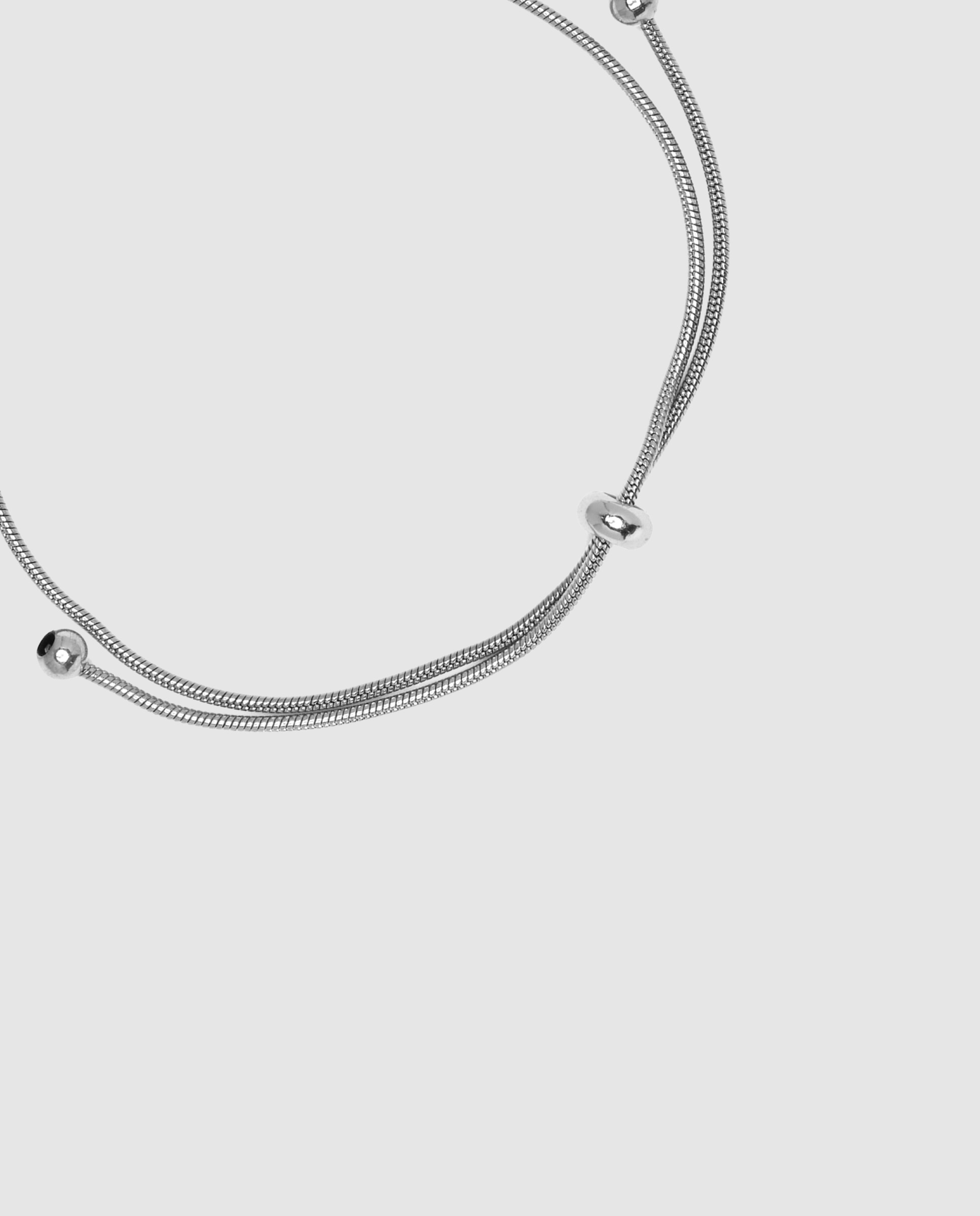 Pulseira de Corrente África de Aço Acabada em Ródio Prata-7