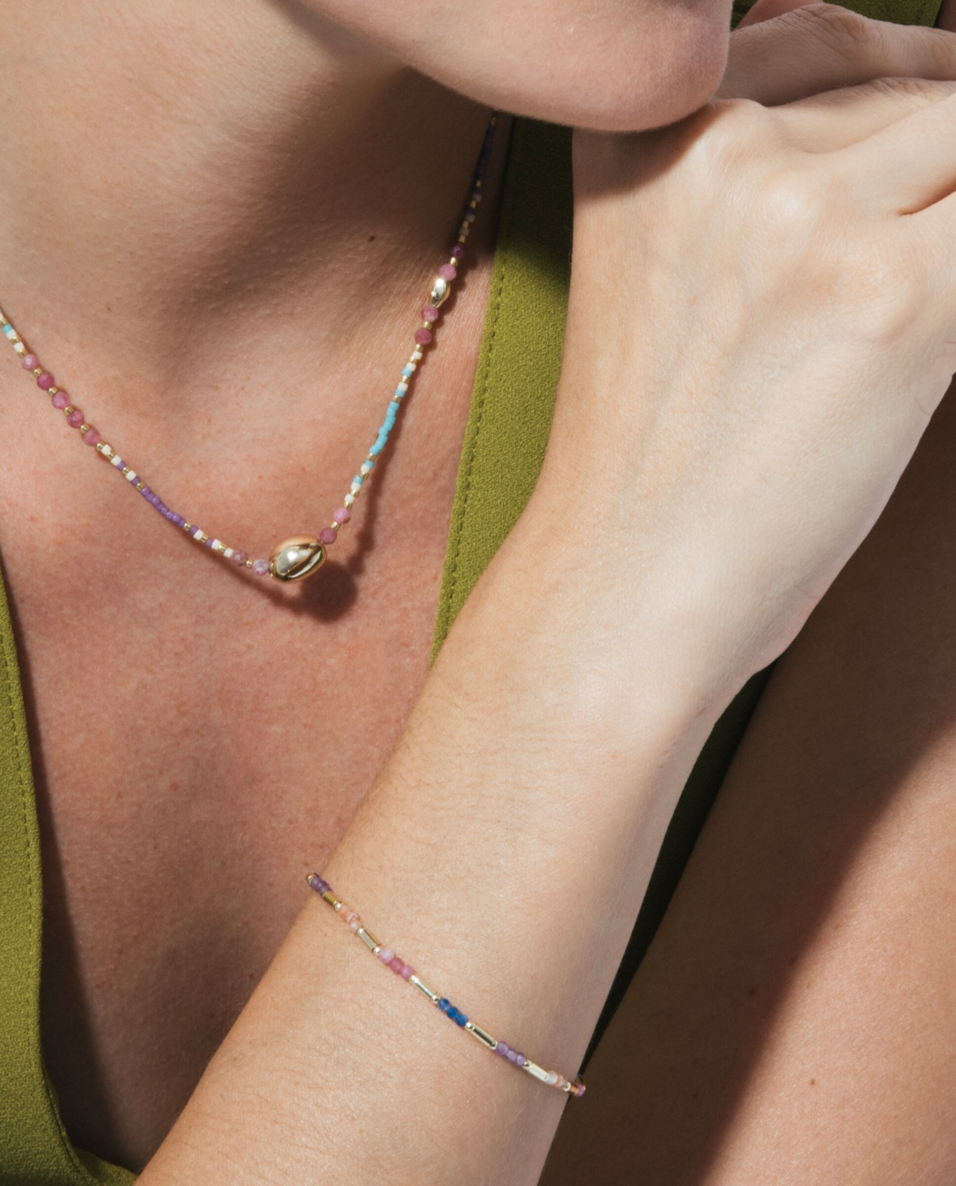 Pulseira de Corrente Make a Wish Acabada em Ouro Amarelo de 18 Quilates com Cristal Multicolor Ouro-4