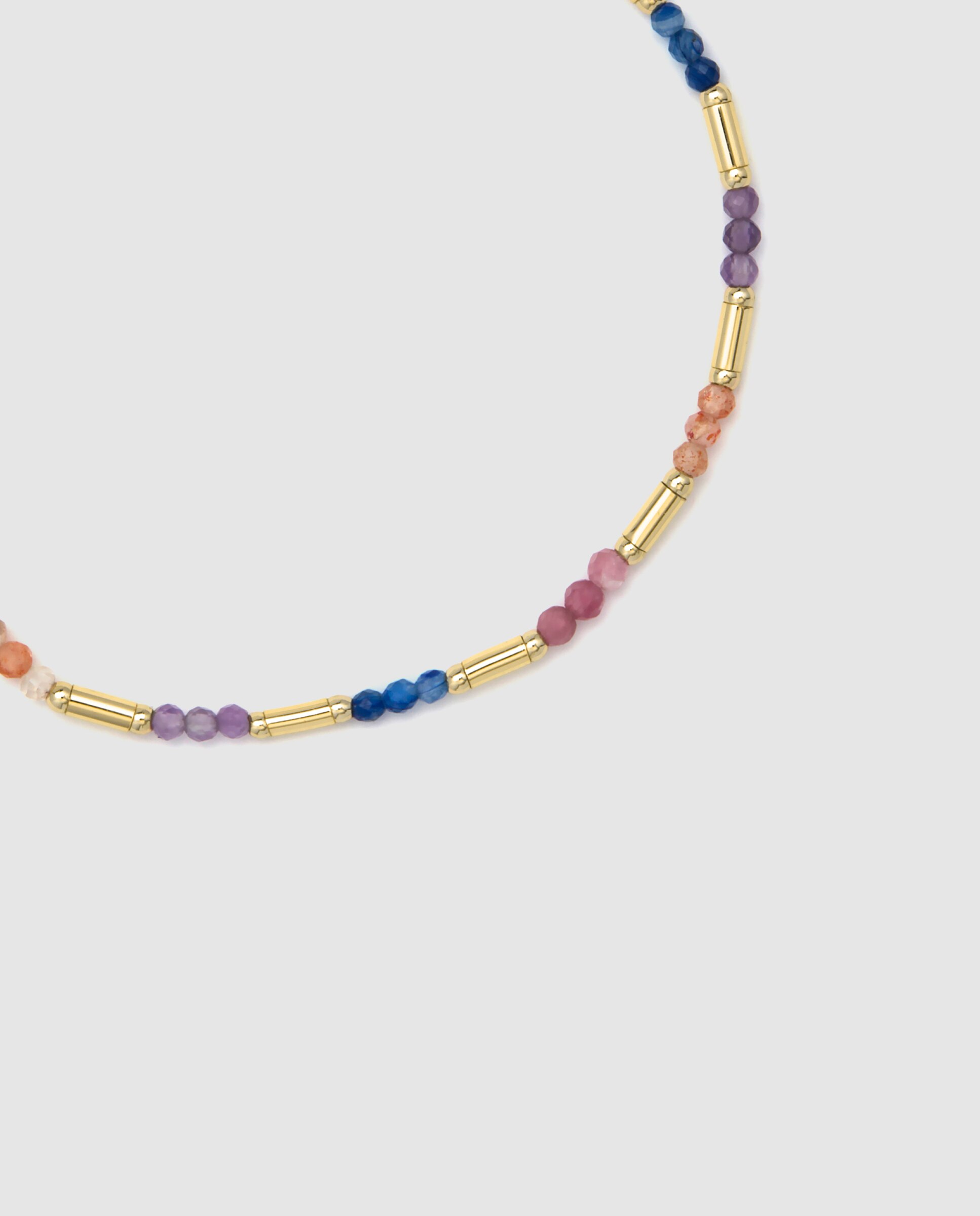 Pulseira de Corrente Make a Wish Acabada em Ouro Amarelo de 18 Quilates com Cristal Multicolor Ouro-6