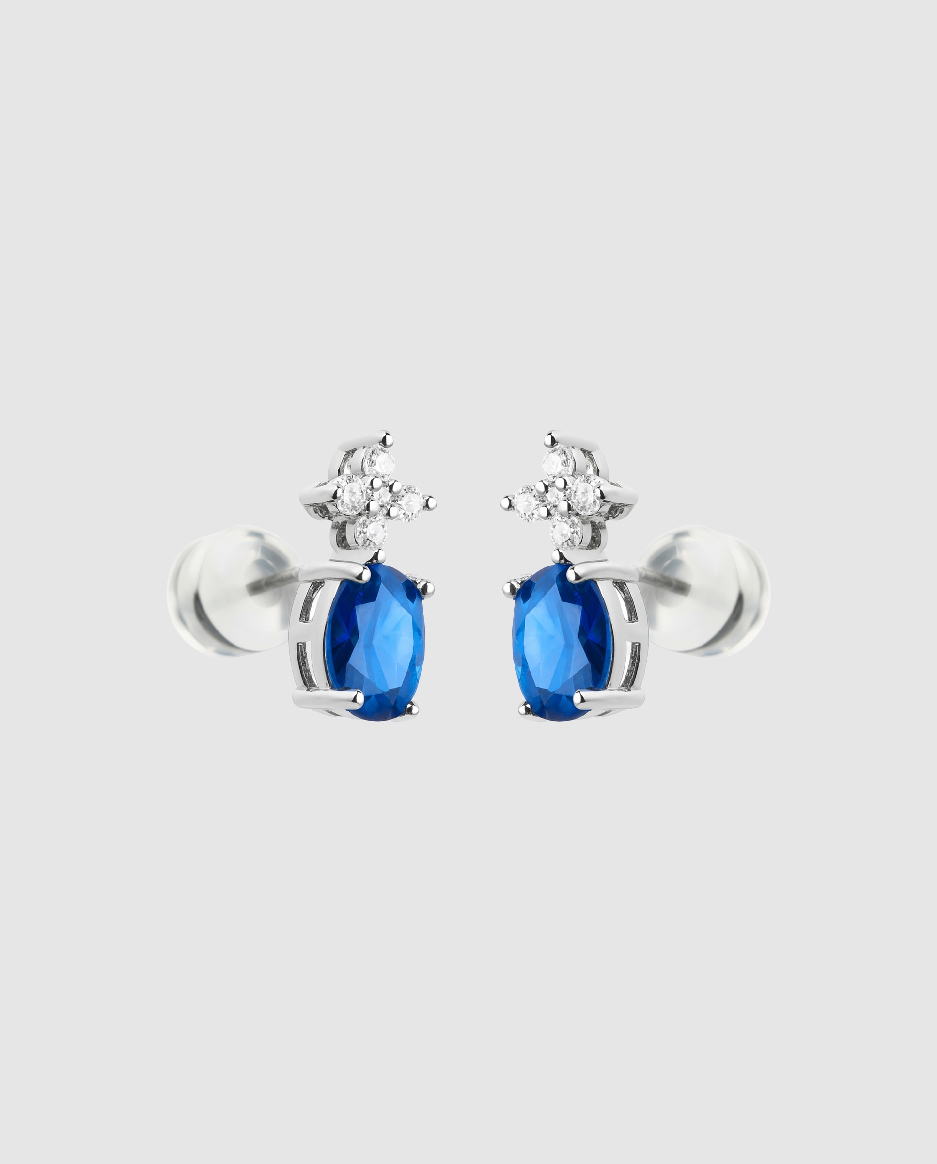 Brincos África com Acabamentos em Ródio e Zirconita Tanzanite Prata brilhante / Transparente-3