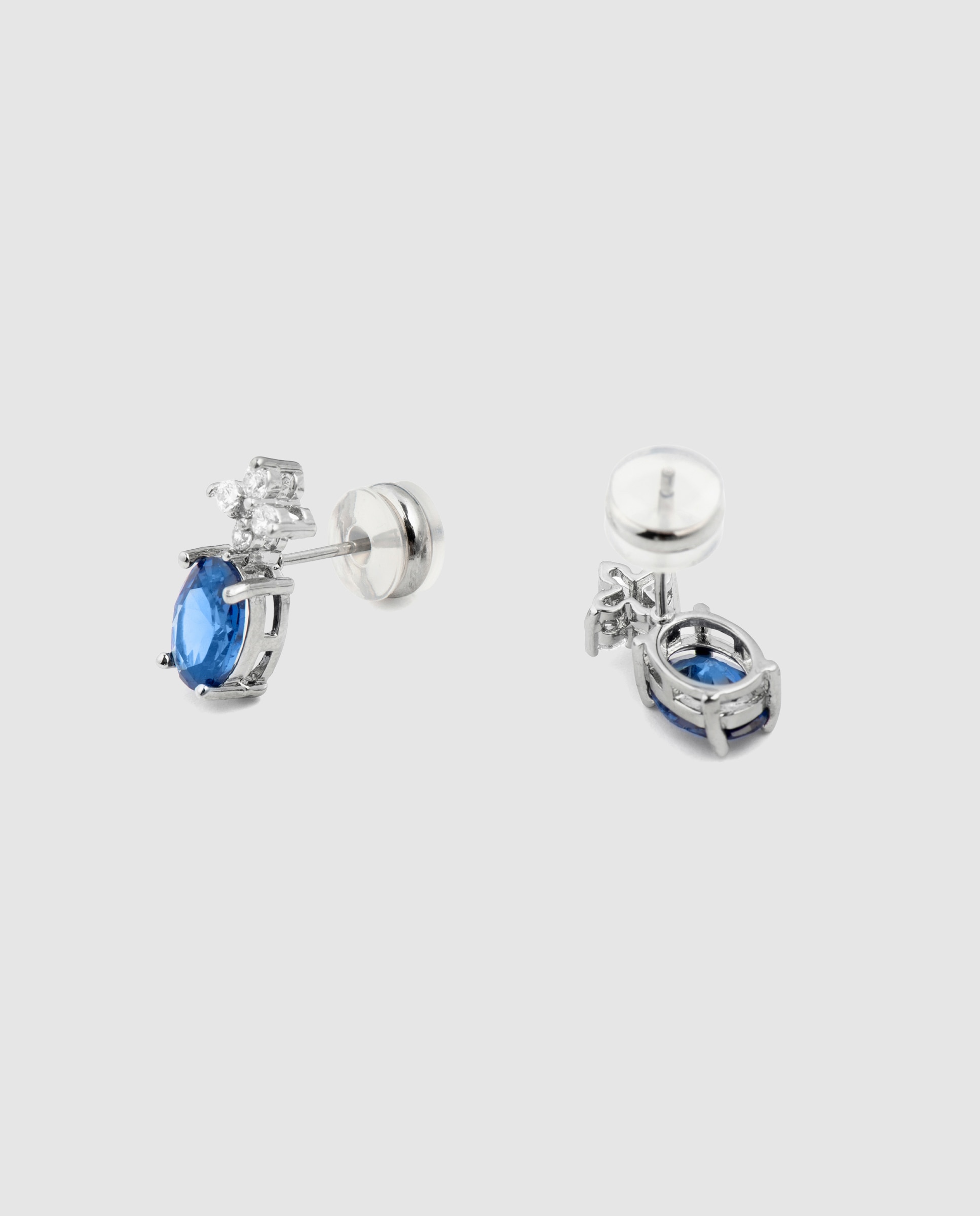Brincos África com Acabamentos em Ródio e Zirconita Tanzanite Prata brilhante / Transparente-6
