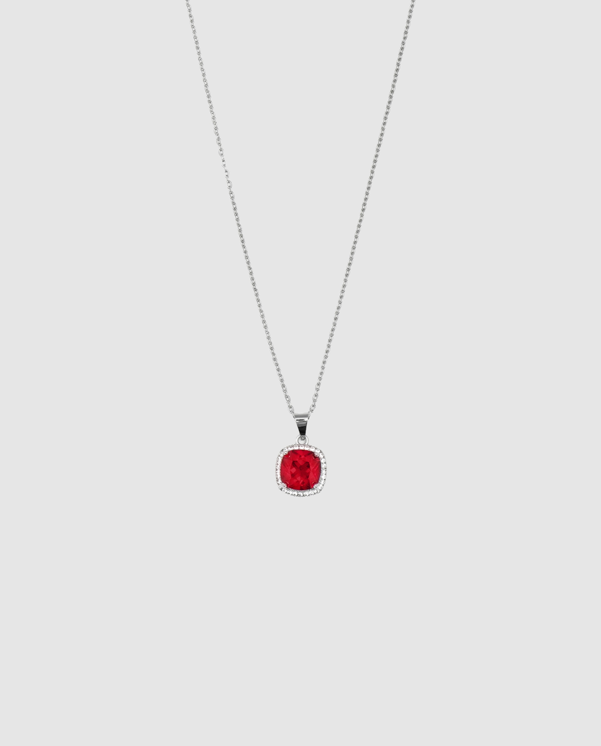 Imagem 0 de Colar África com Acabamento em Ródio e Zirconita Rubi