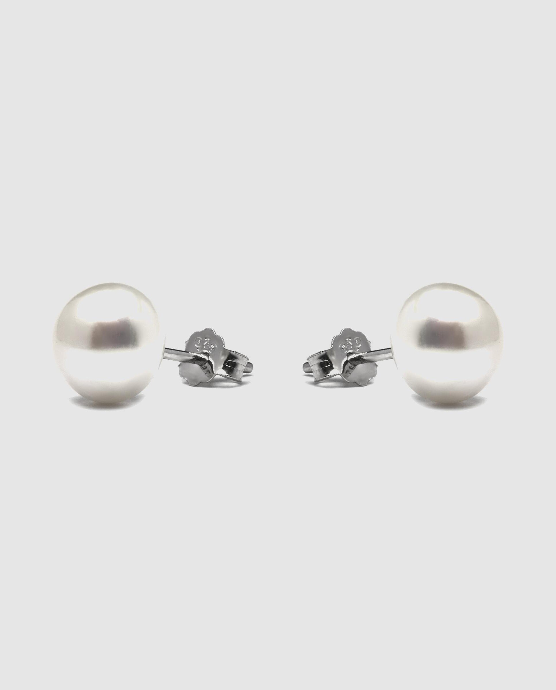 Brincos Essential de Prata de Lei 925 com Acabamento em Ródio e Pérola Branca Branco-3