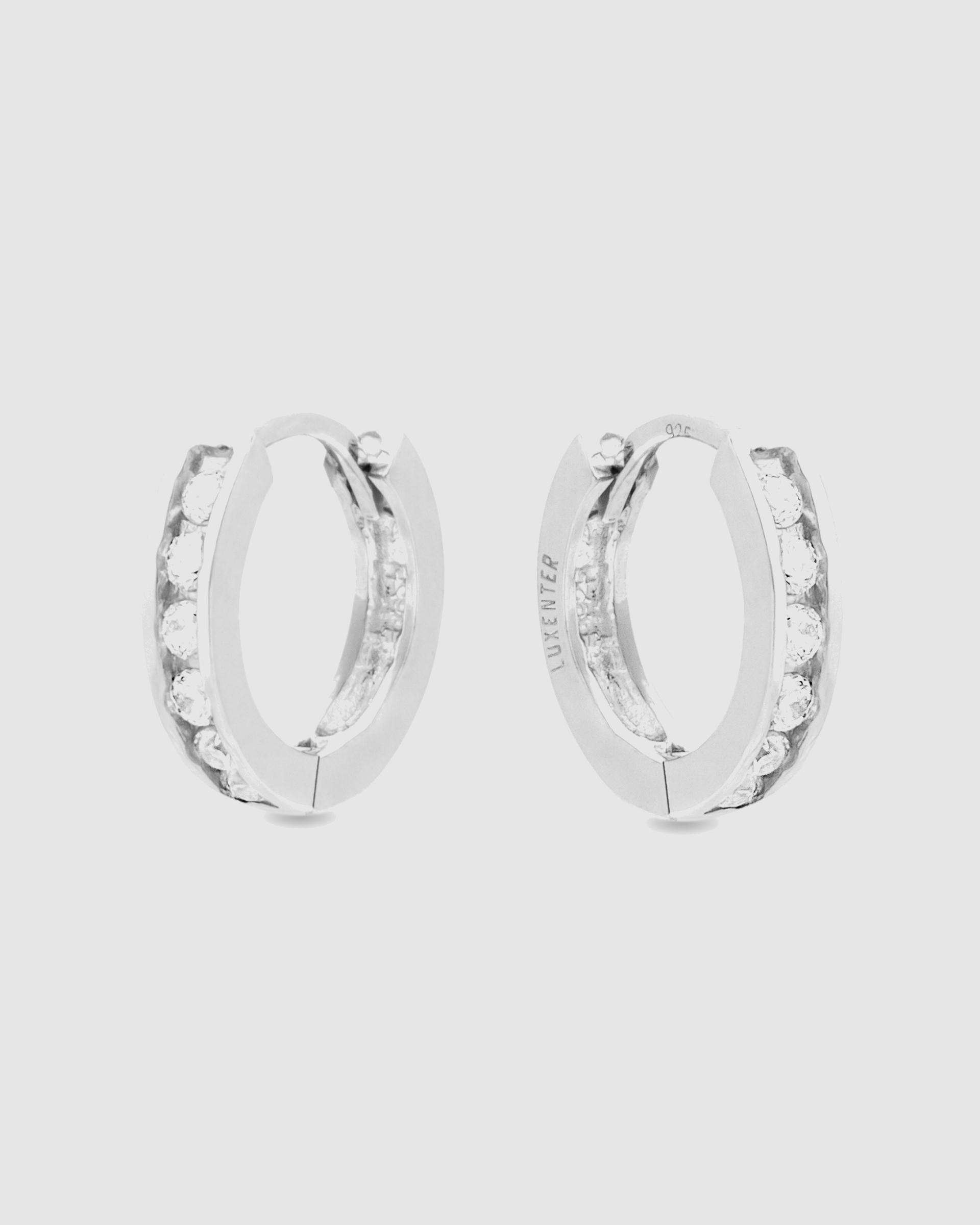 Brincos de Argola Momentos para Brilhar de Prata de Lei 925 com Acabamento em Ródio e Zirconita Brilhante Prata-3
